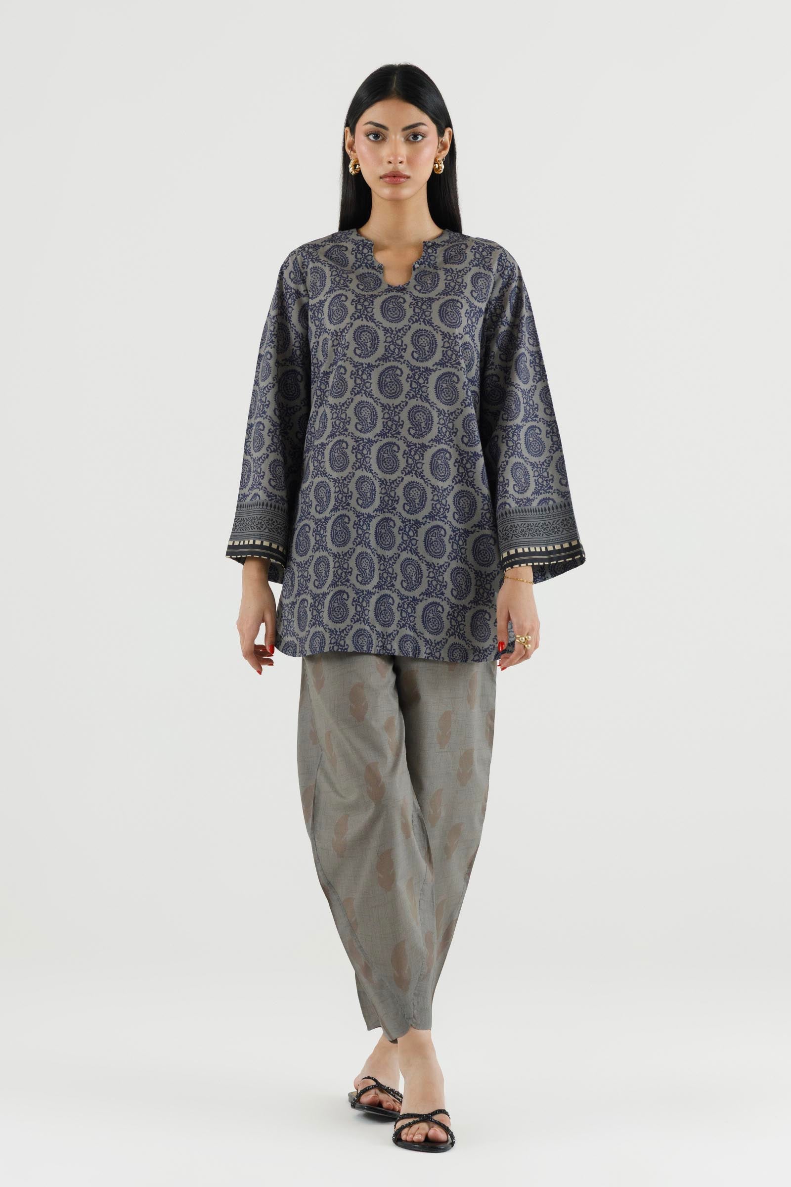 Stitched Printed Lawn Shirt+ Culotte Main image