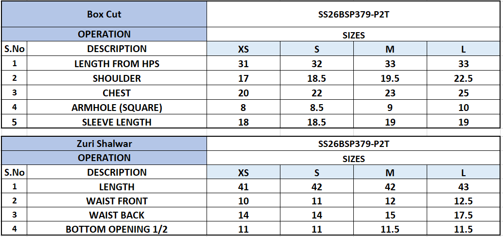 Size Chart