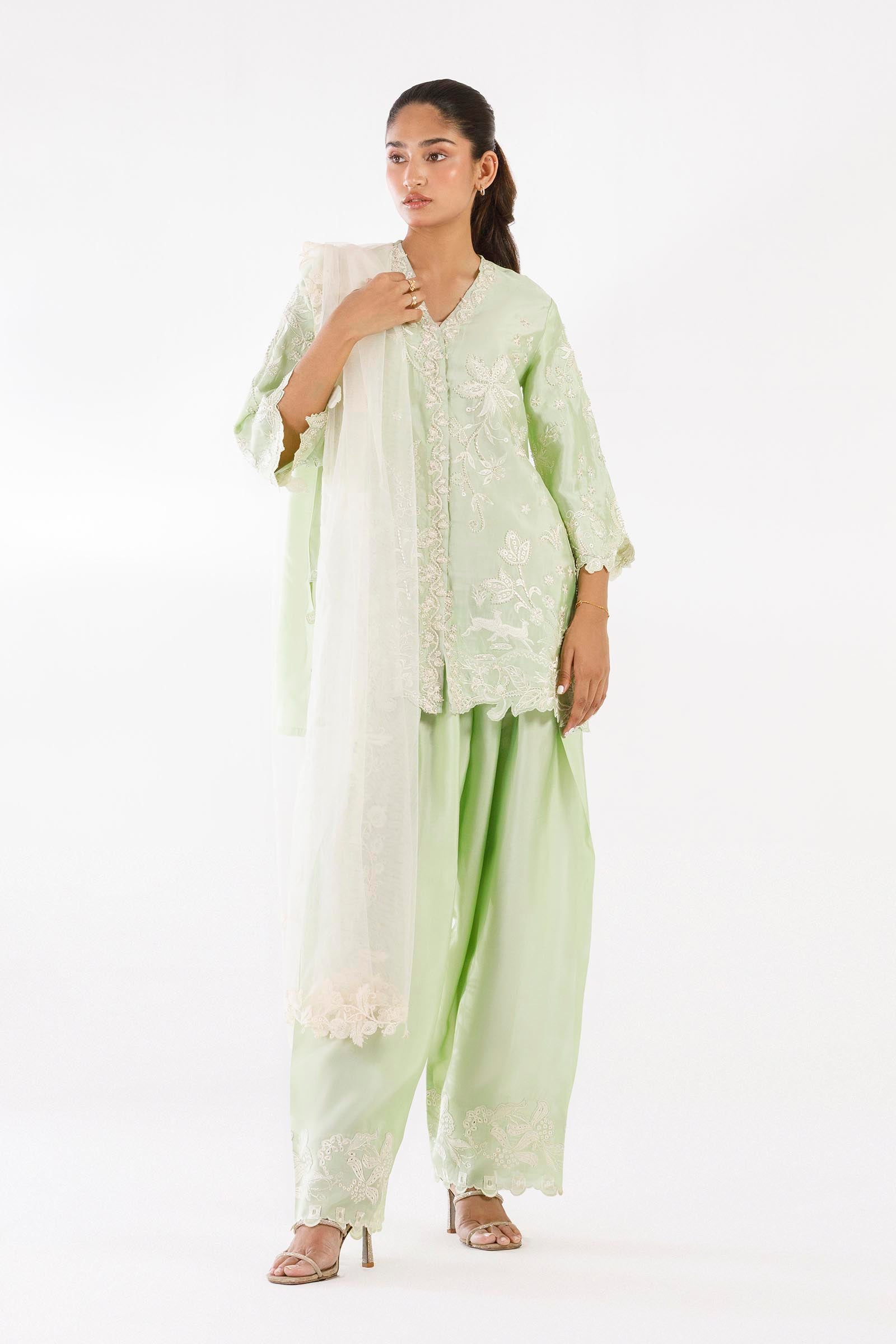 Printed Poly Net Dupatta Main image