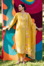 Yellow Embroidered Slub Dupatta