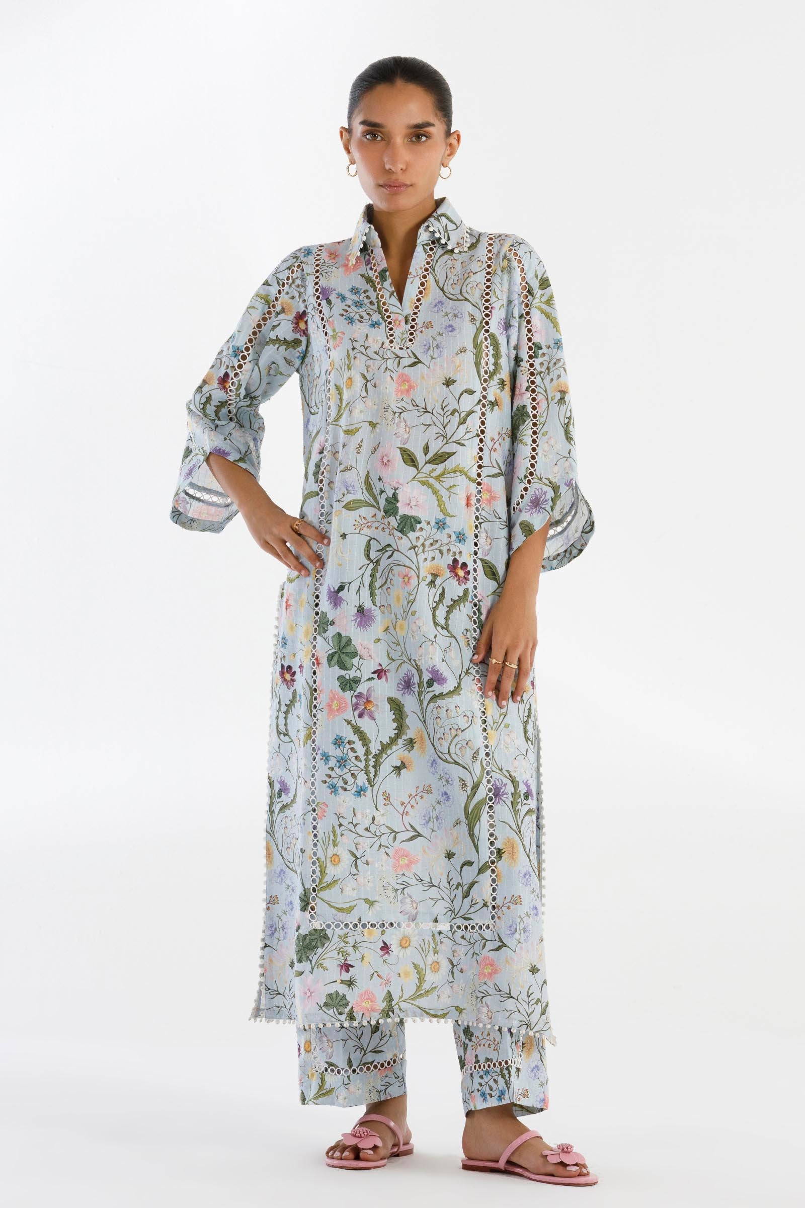Stitched Printed Brochia Shirt+ Culotte Main image