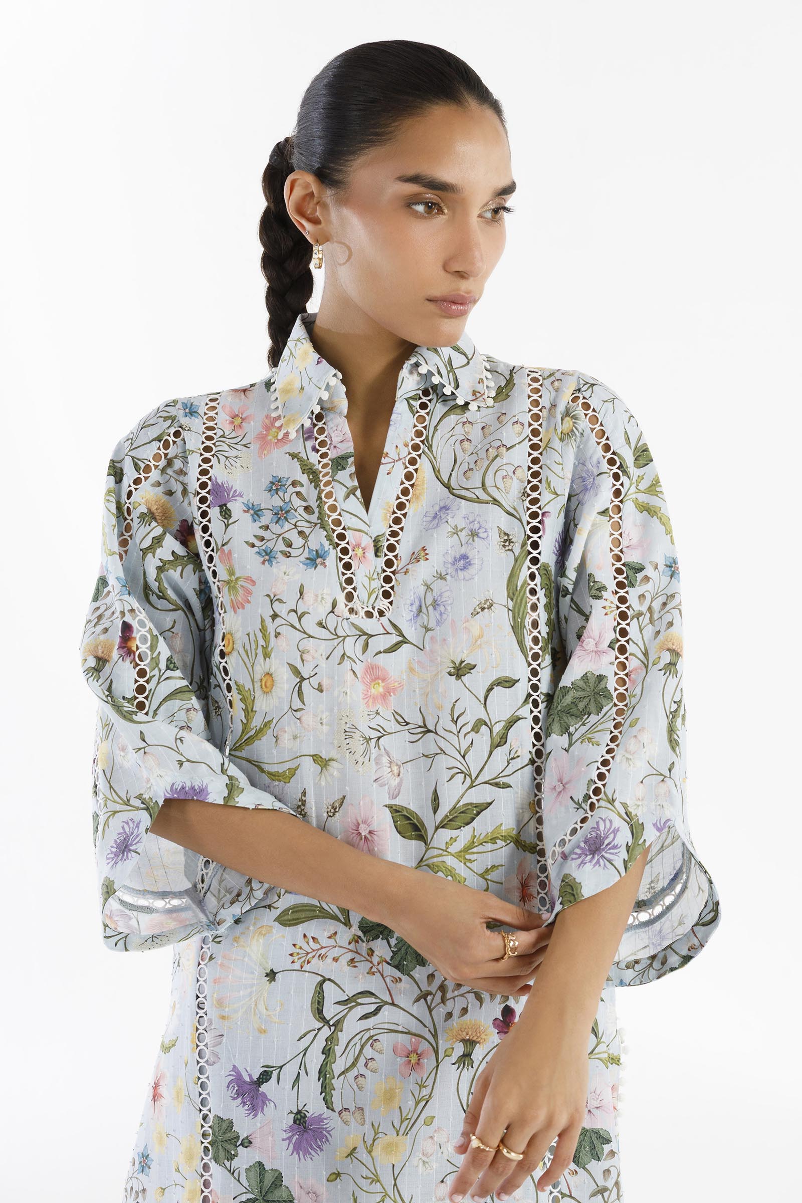 Stitched Printed Brochia Shirt+ Culotte Secondary image