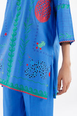 Stitched Embroidered Lawn Shirt + Culotte