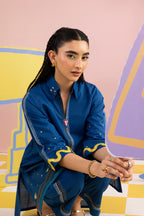 Stitched Embroidered Lawn Shirt + Culotte
