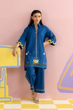 Stitched Embroidered Lawn Shirt + Culotte