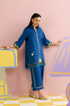 Stitched Embroidered Lawn Shirt + Culotte