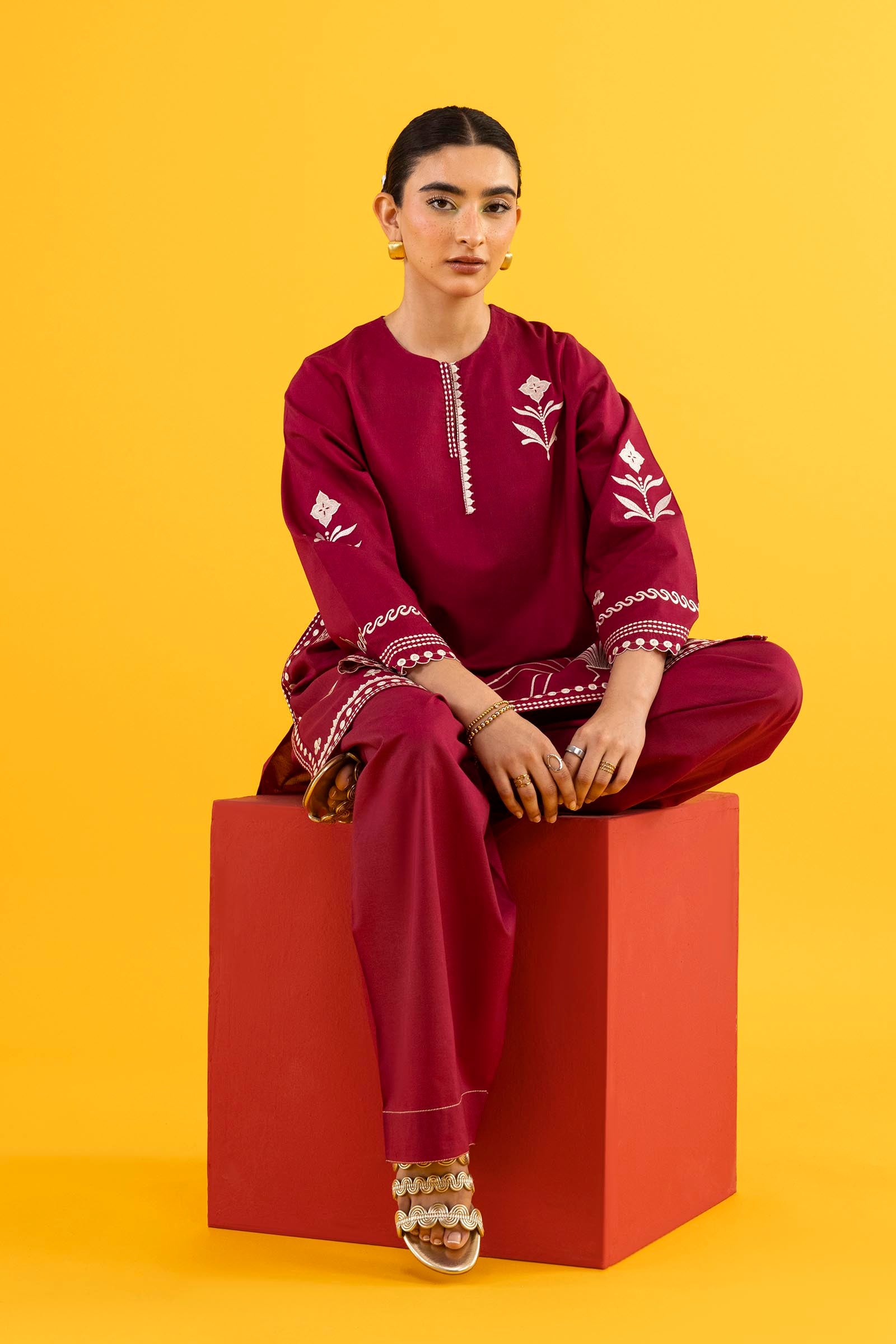 Stitched Embroidered Lawn Shirt + Shalwar
