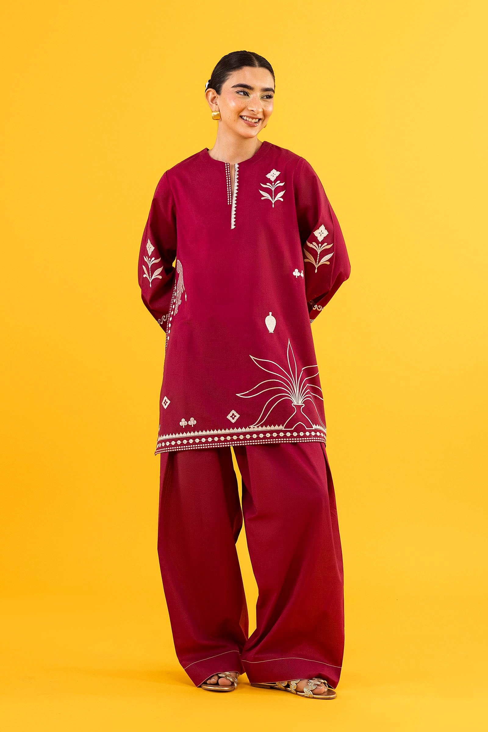 Stitched Embroidered Lawn Shirt + Shalwar