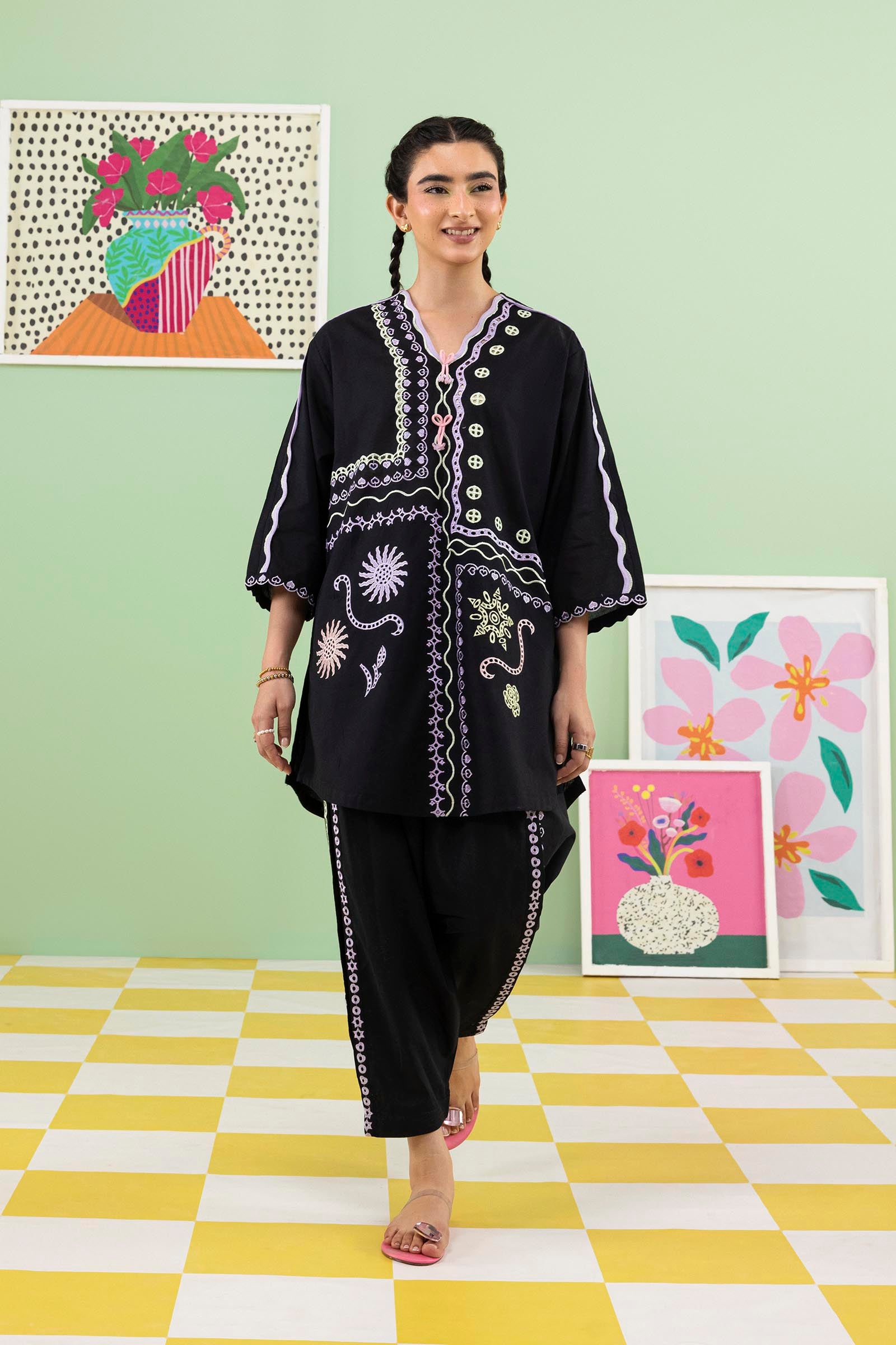 Stitched Embroidered Lawn Shirt + Shalwar