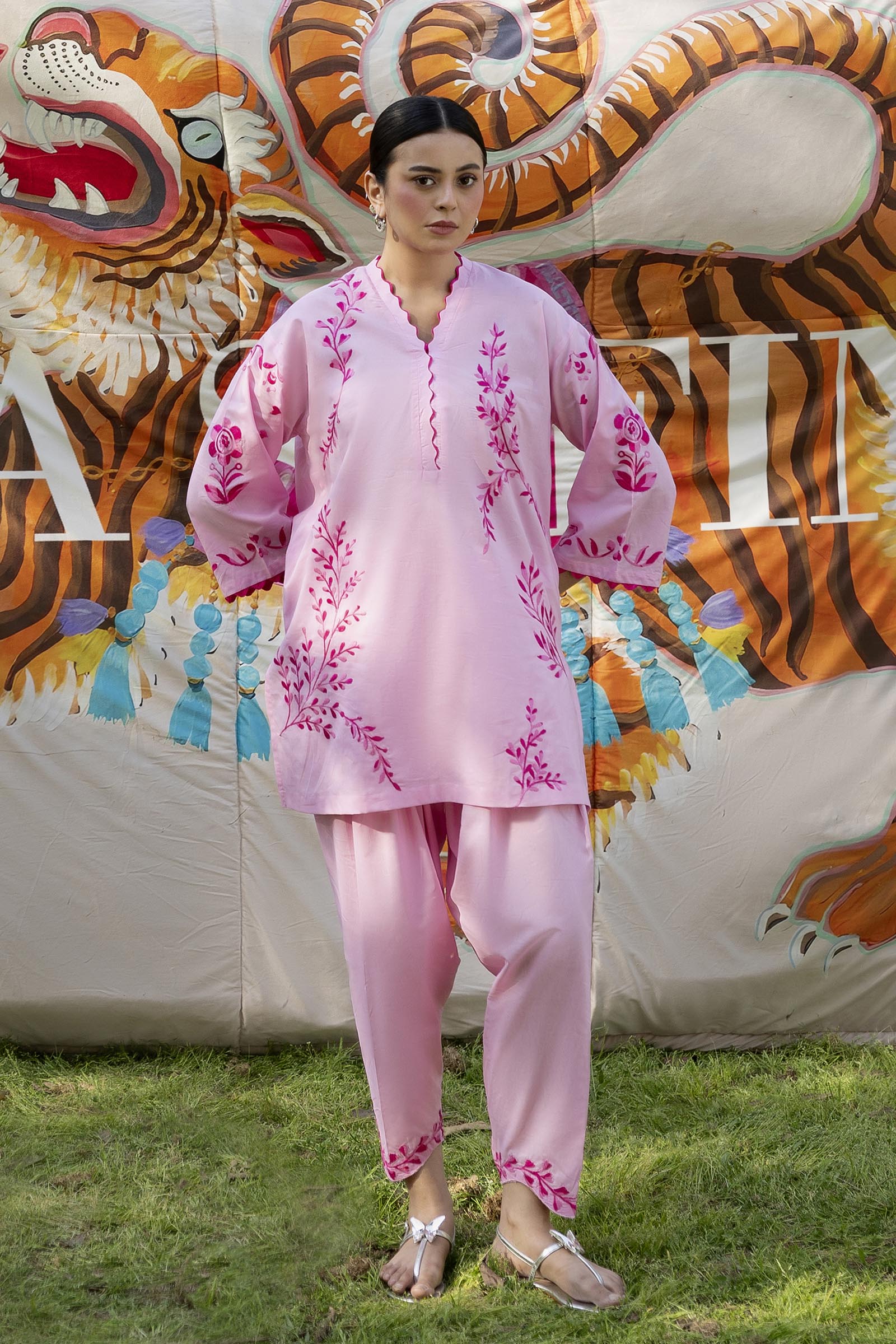 Stitched Embroidered Lawn Shirt + Shalwar Main image