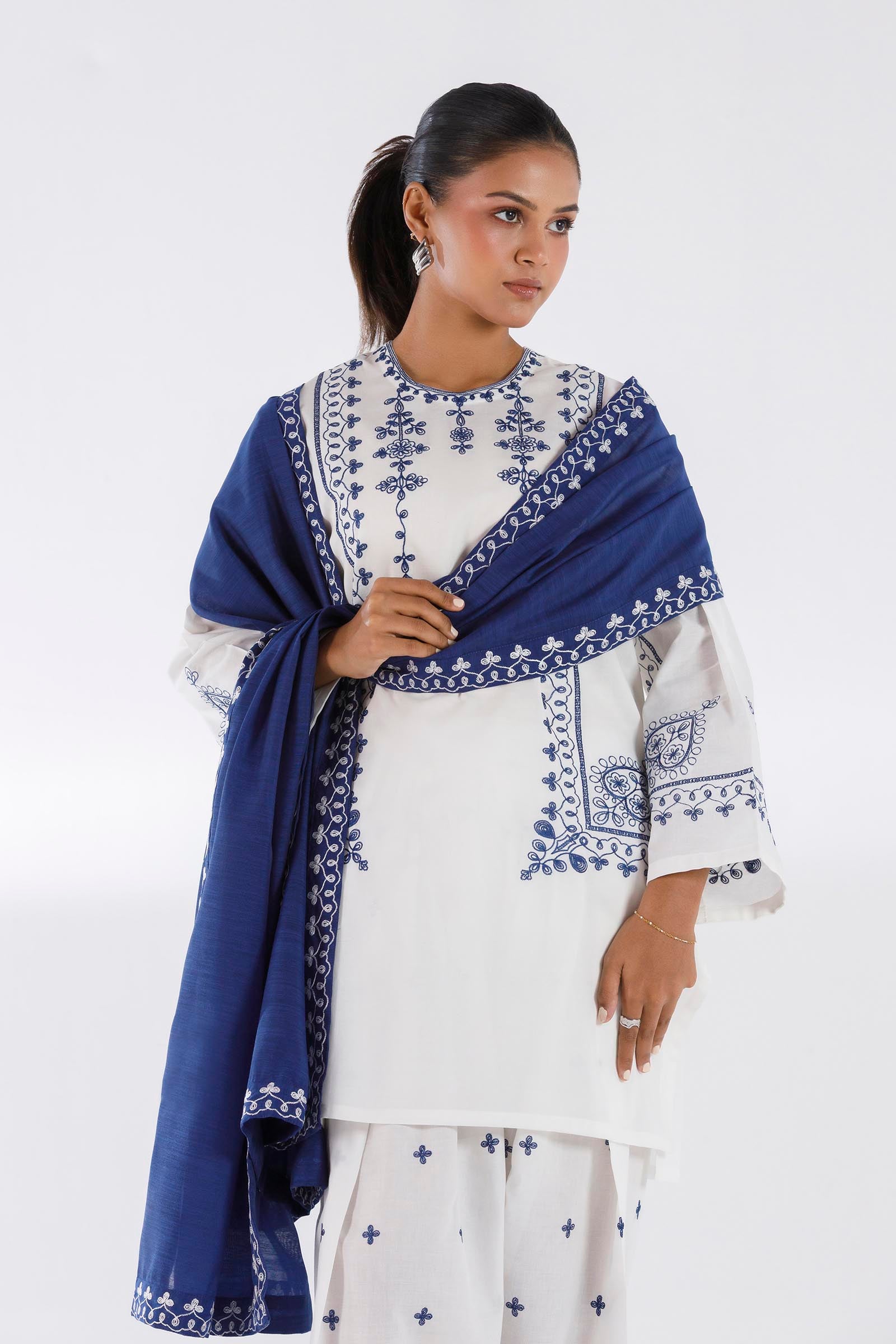 Stitched Embroidered Lawn Suit
