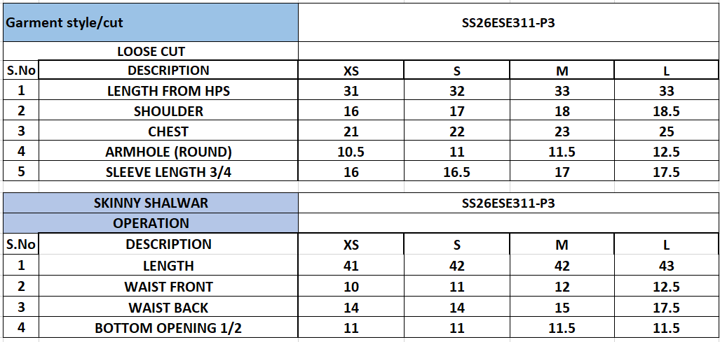 Size Chart