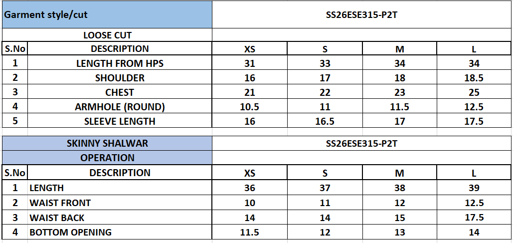 Size Chart