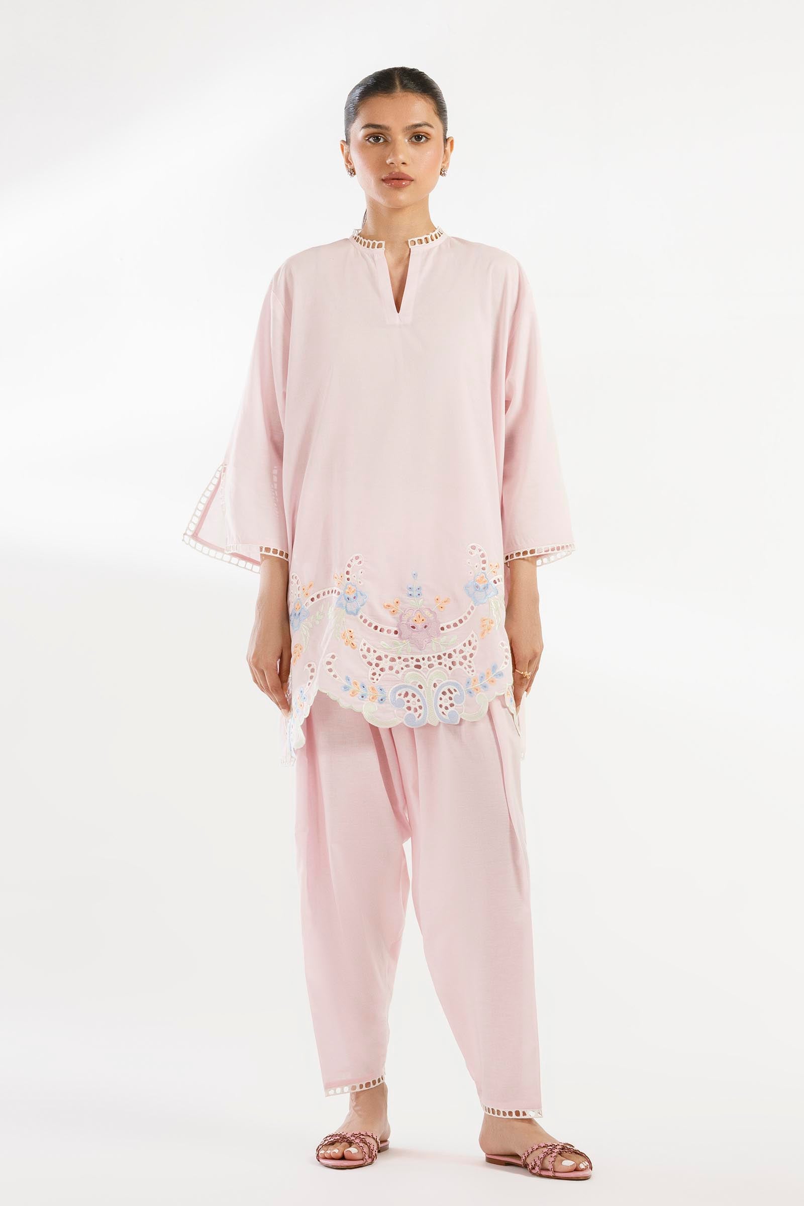Stitched Embroidered Lawn Shirt+ Shalwar Main image
