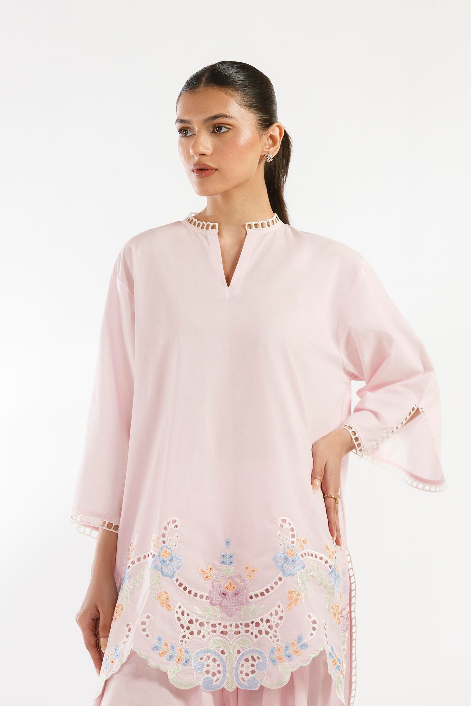 Stitched Embroidered Lawn Shirt+ Shalwar Secondary image