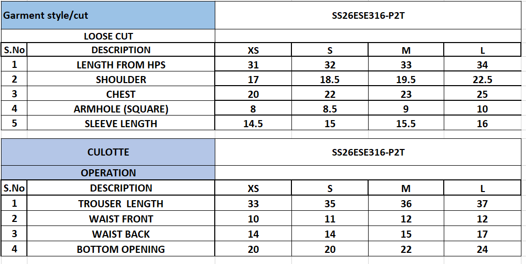 Size Chart