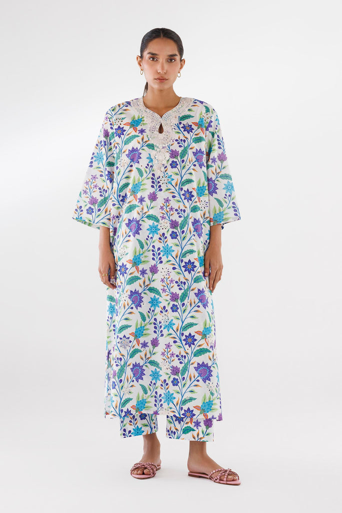 Stitched Printed Lawn Shirt + Culotte