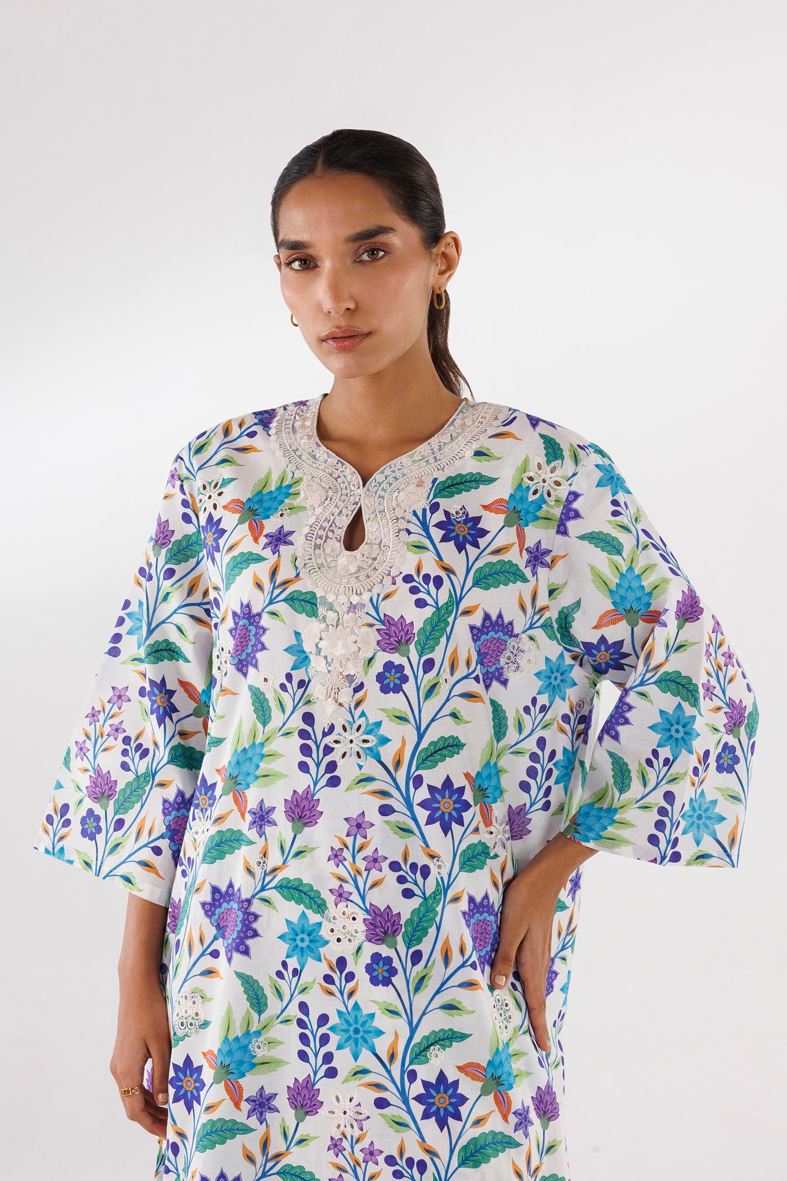 Stitched Printed Lawn Shirt + Culotte Secondary image