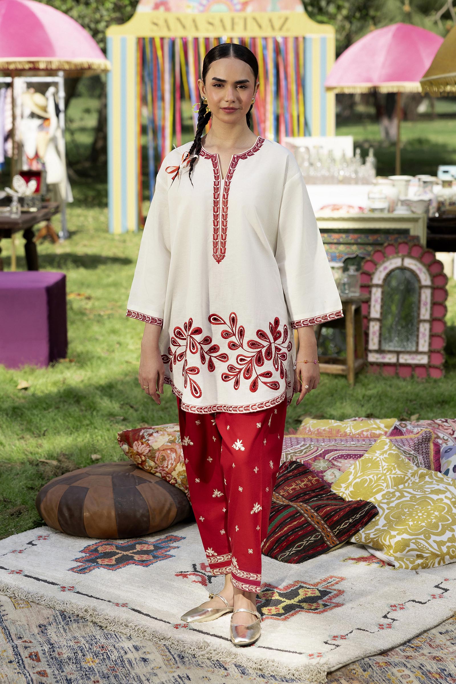 Stitched Embroidered Lawn Shirt+ Shalwar Main image