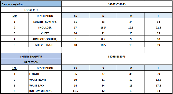 Size Chart
