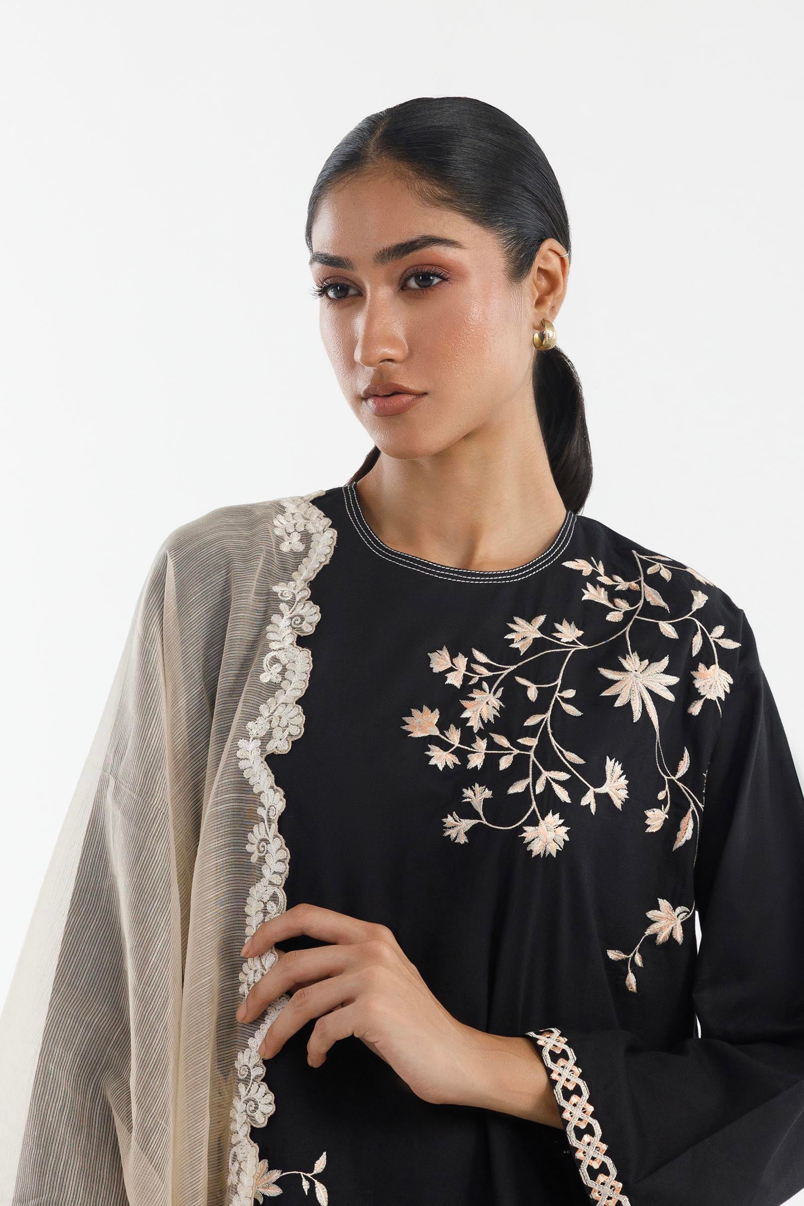 Stitched Embroidered Lawn Suit Secondary image