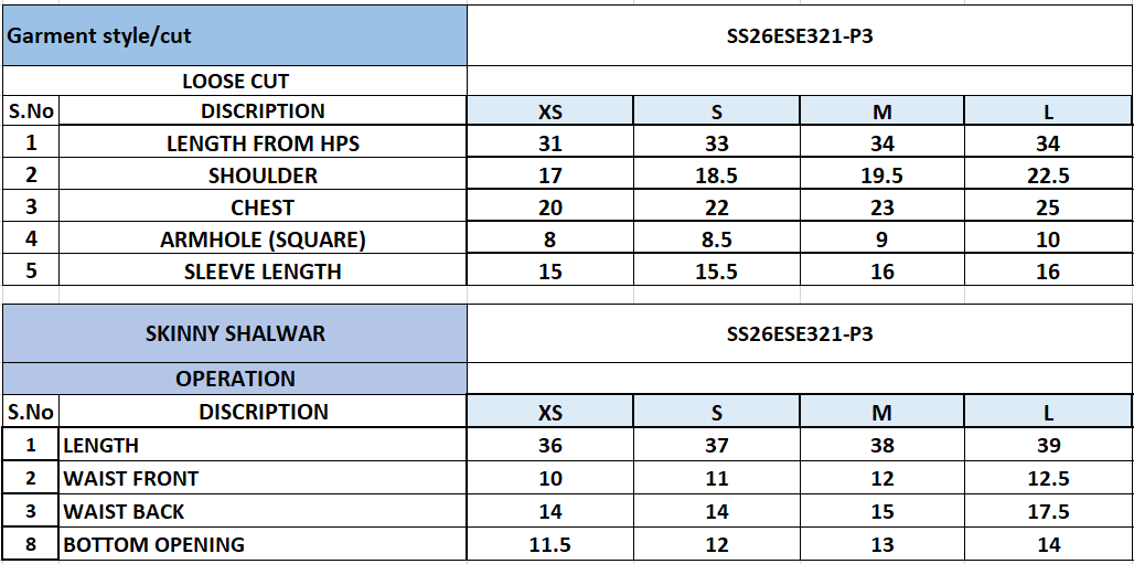 Size Chart