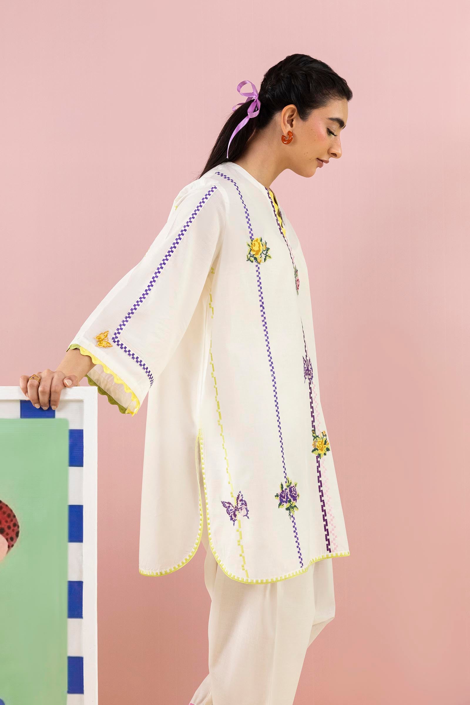 Stitched Embroidered Lawn Shirt+ Shalwar