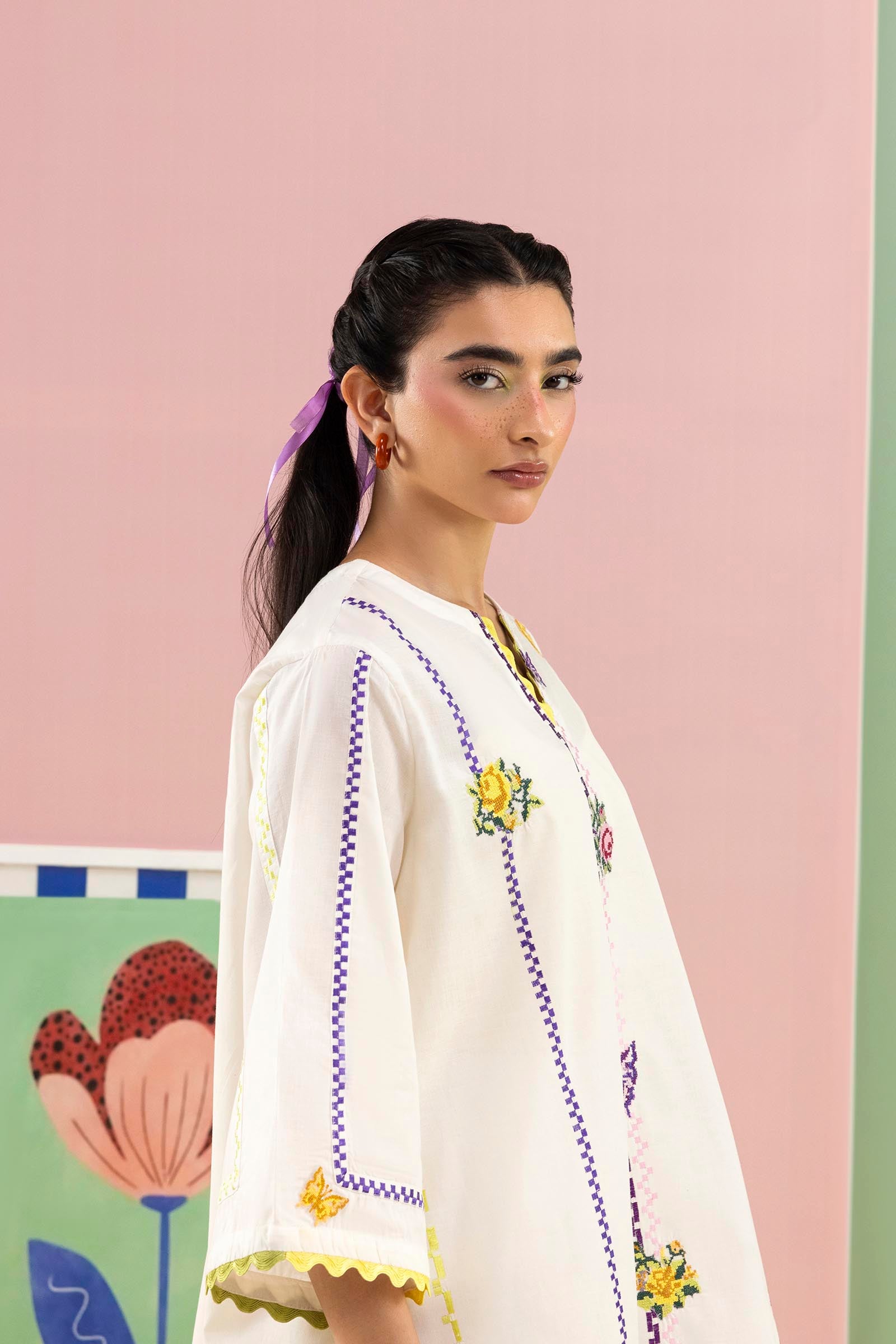 Stitched Embroidered Lawn Shirt+ Shalwar