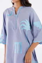 Stitched Embroidered Dobby Shirt+ Culotte