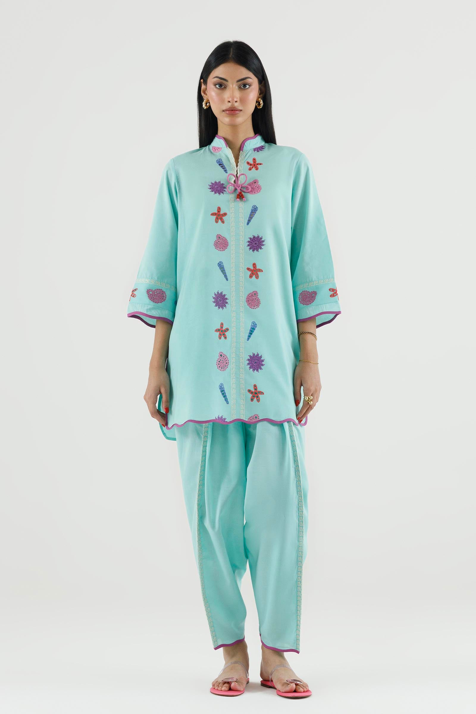 Stitched Embroidered Lawn Shirt+ Shalwar Main image