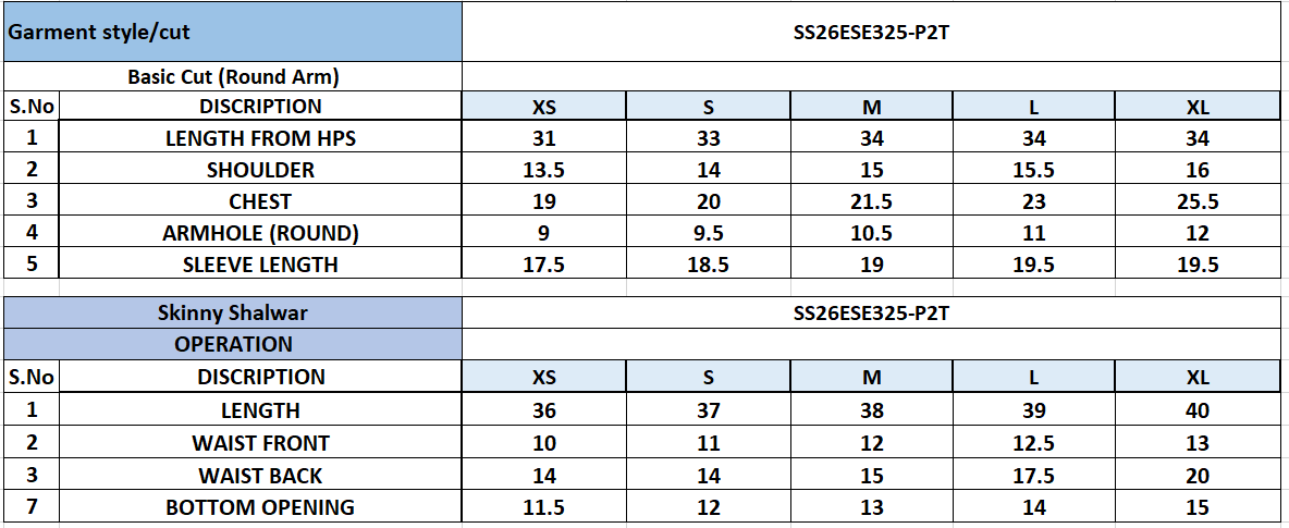 Size Chart