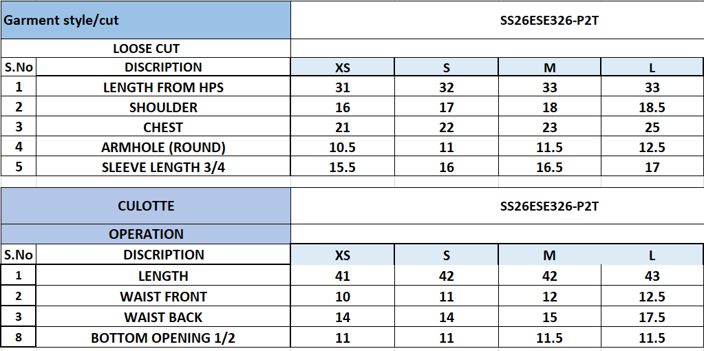 Size Chart