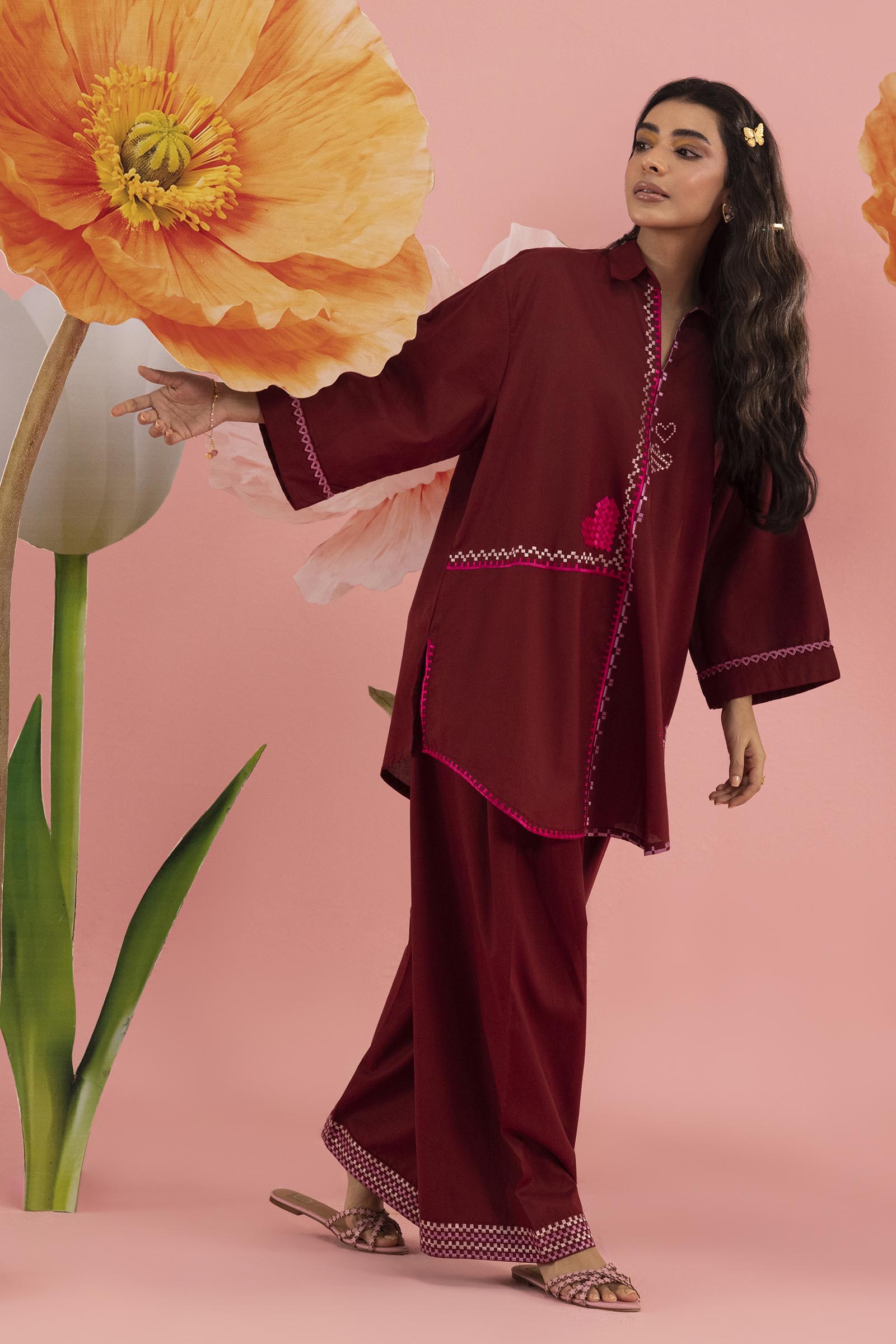 Stitched Embroidered Lawn Shirt+ Shalwar Secondary image