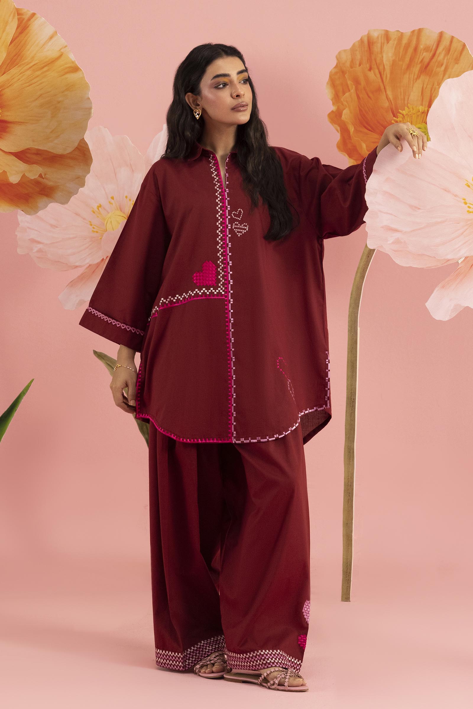 Stitched Embroidered Lawn Shirt+ Shalwar Main image