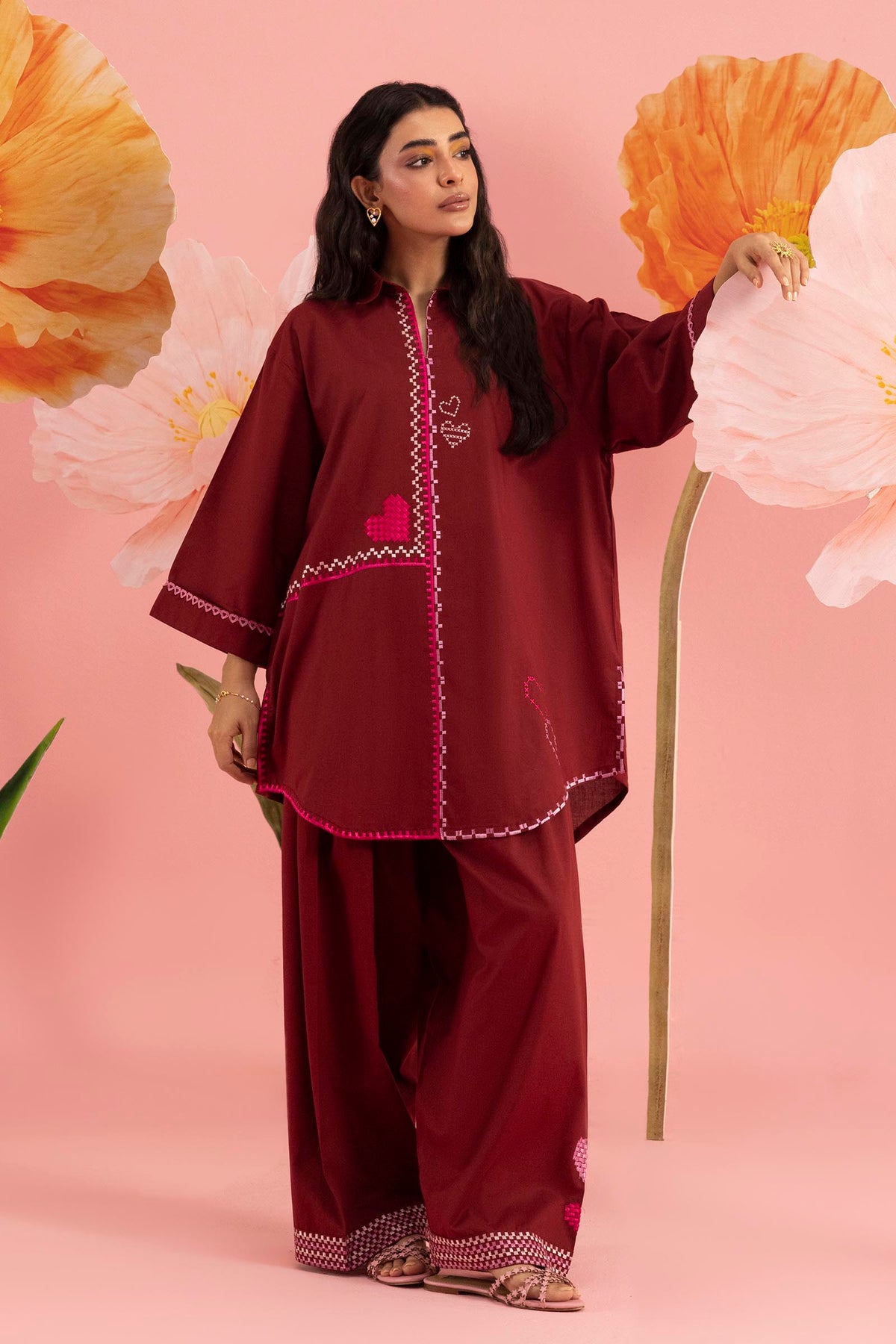 Stitched Embroidered Lawn Shirt+ Shalwar