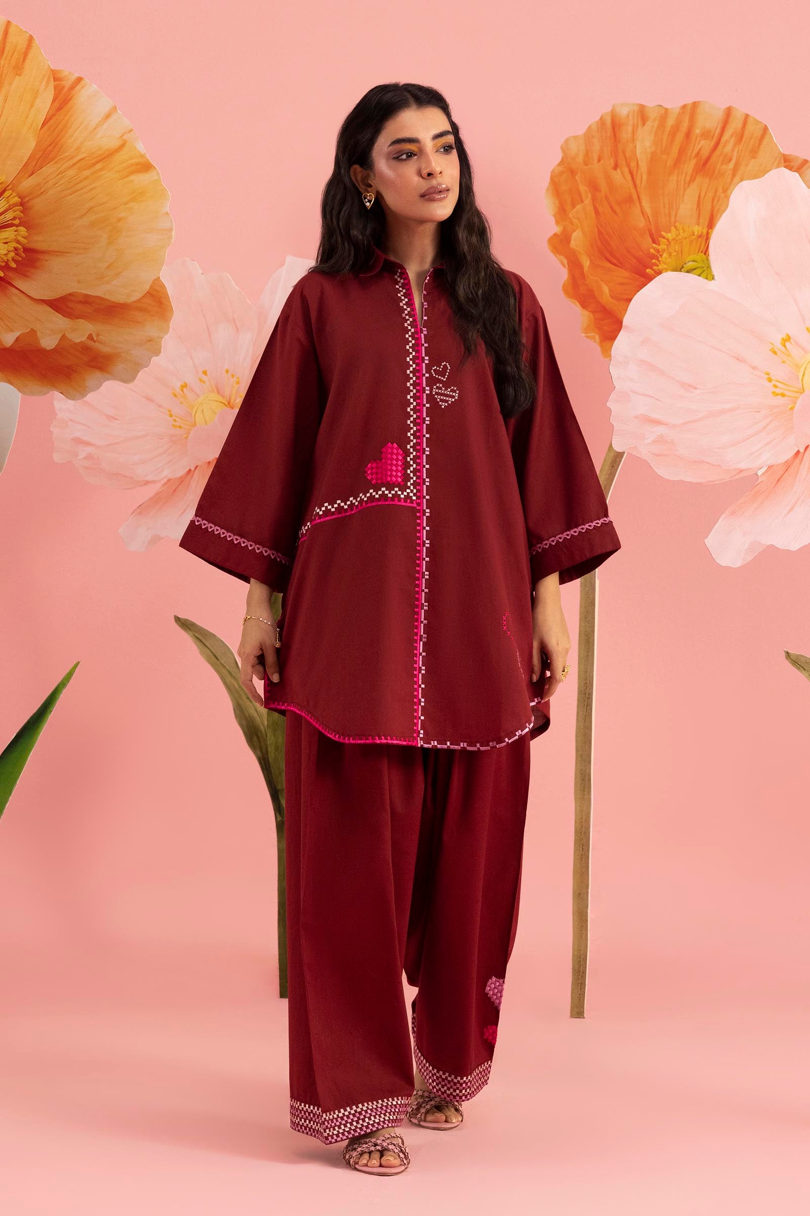 Stitched Embroidered Lawn Shirt+ Shalwar