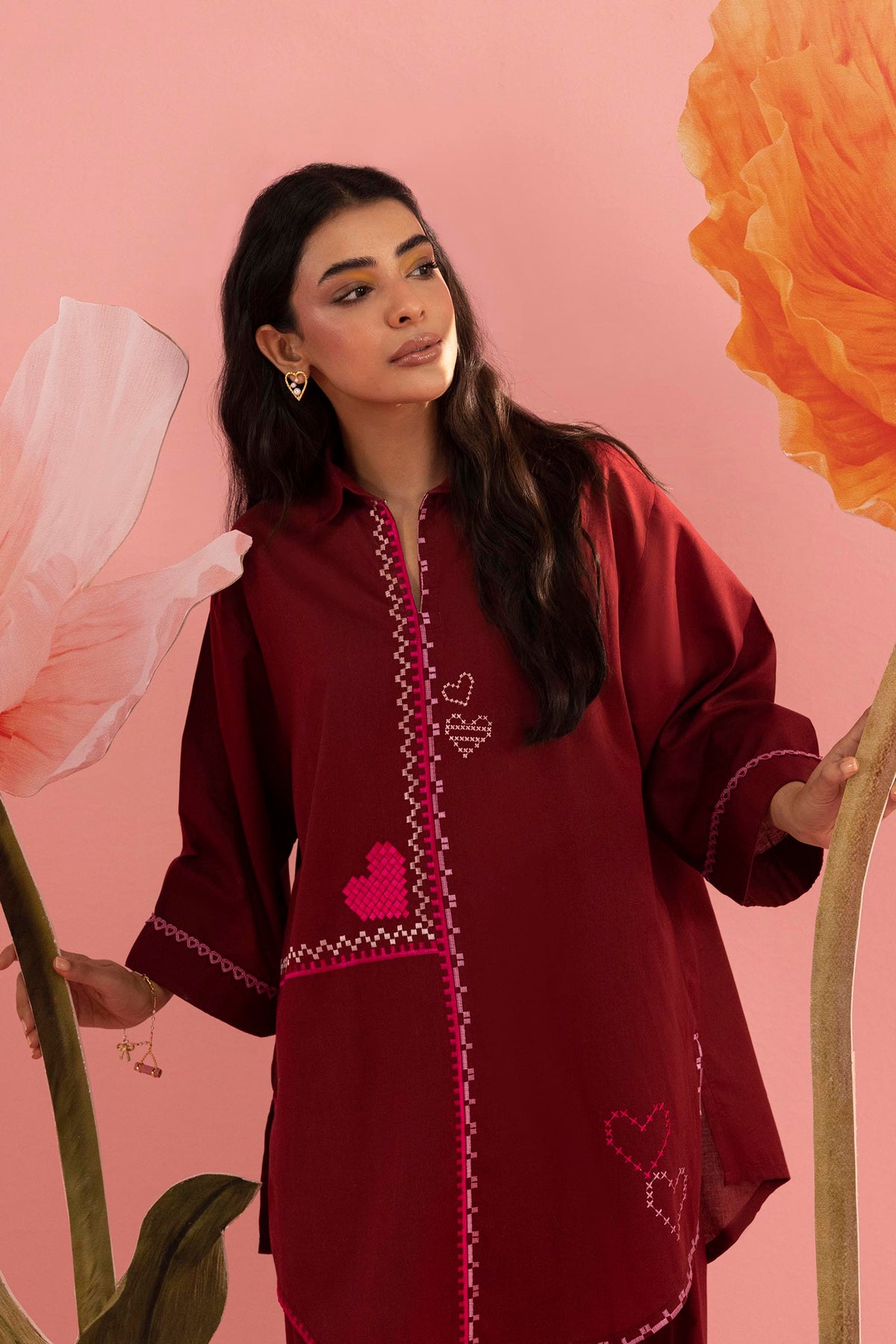 Stitched Embroidered Lawn Shirt+ Shalwar