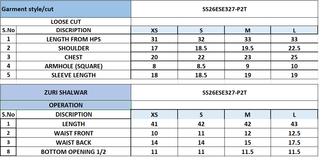 Size Chart