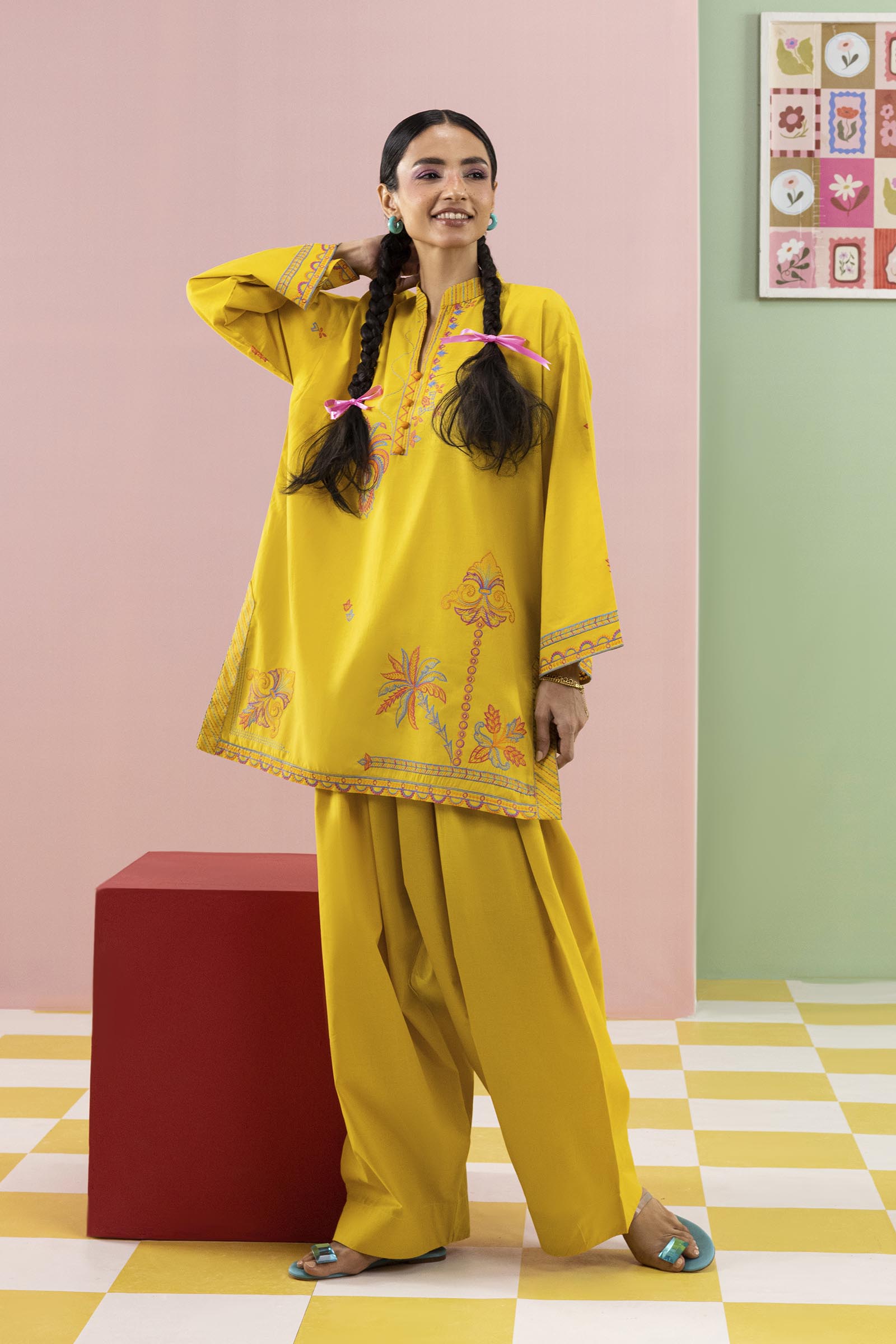Stitched Embroidered Lawn Shirt+ Shalwar Main image