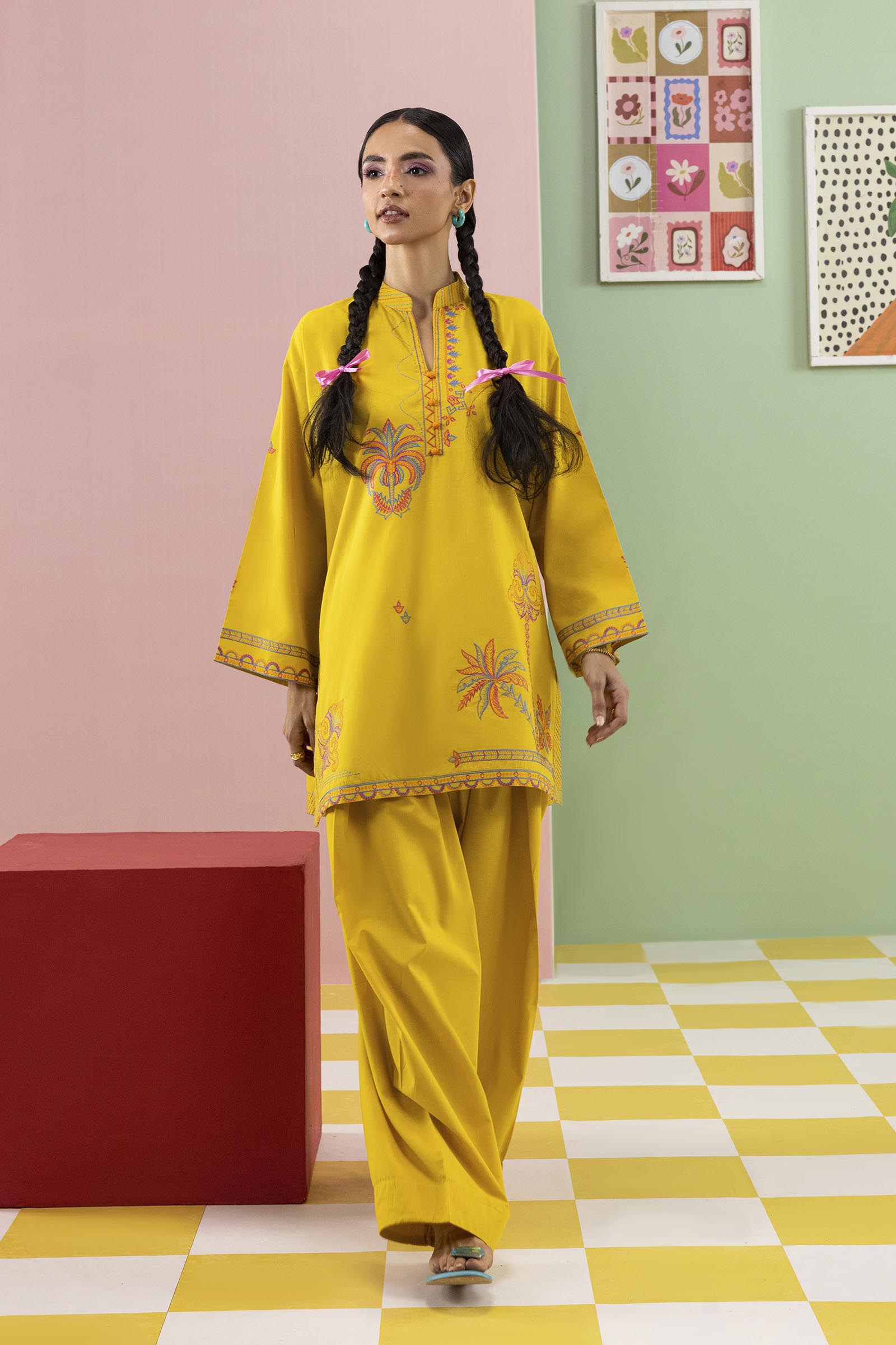 Stitched Embroidered Lawn Shirt+ Shalwar