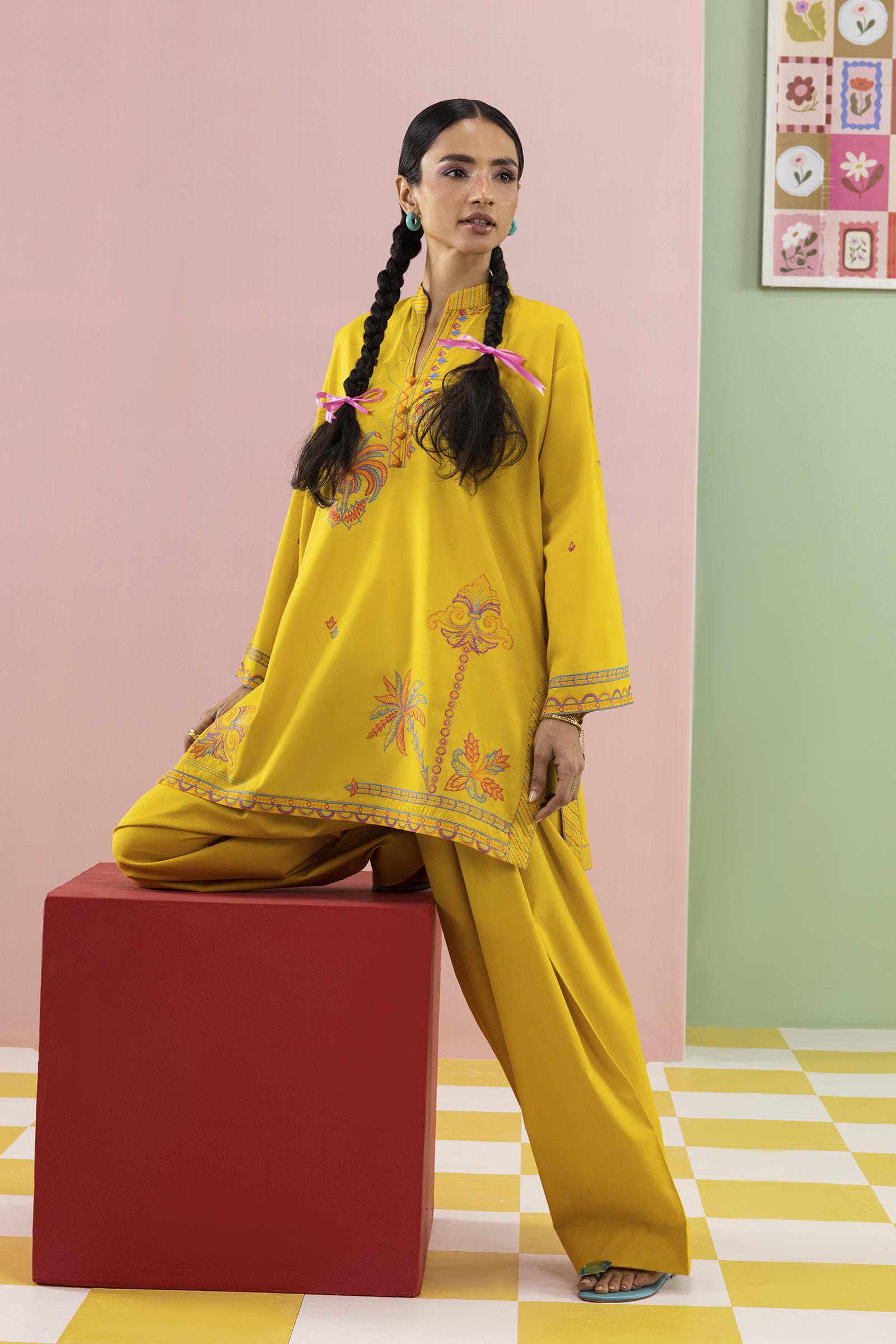 Stitched Embroidered Lawn Shirt+ Shalwar