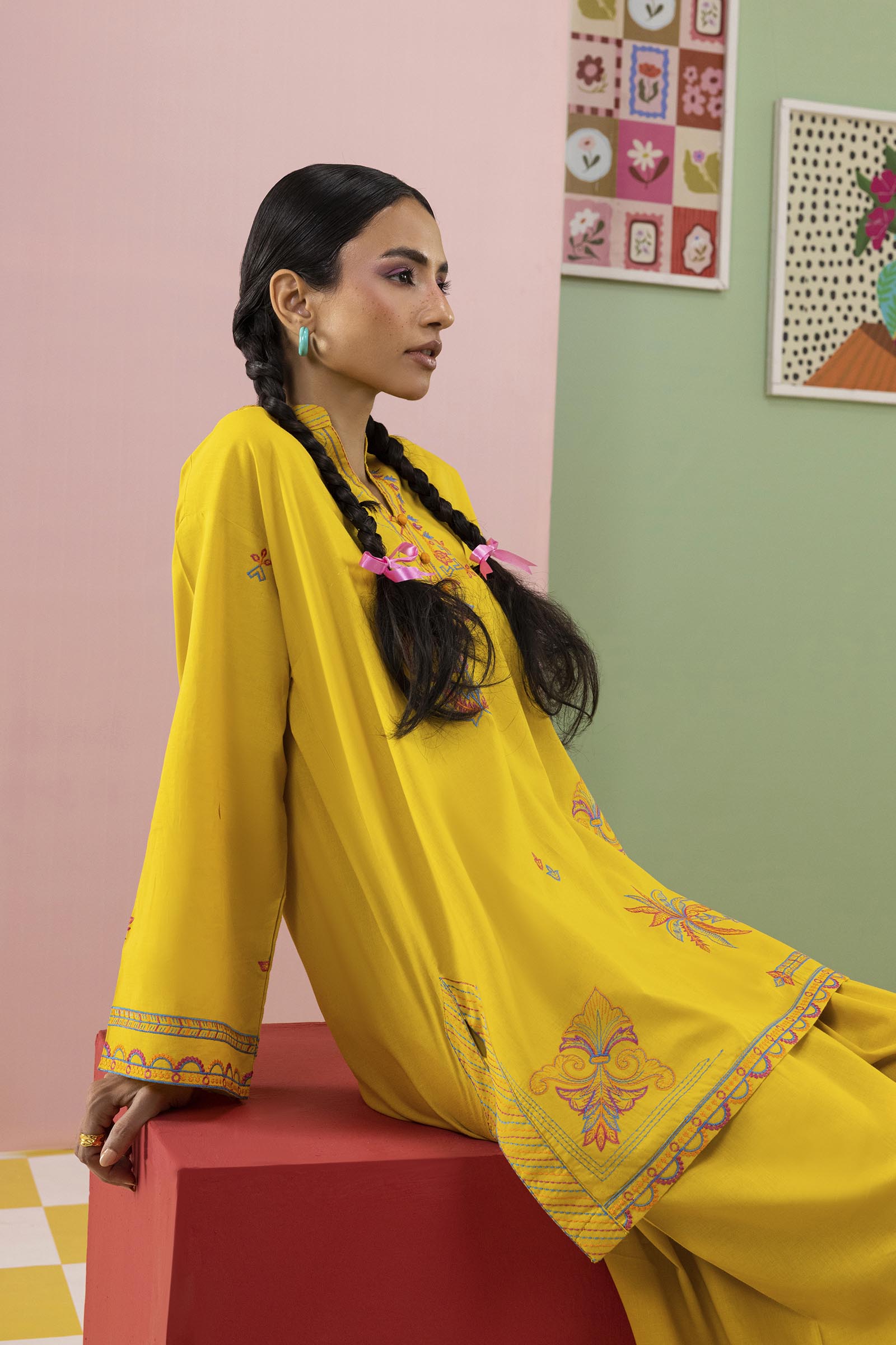 Stitched Embroidered Lawn Shirt+ Shalwar