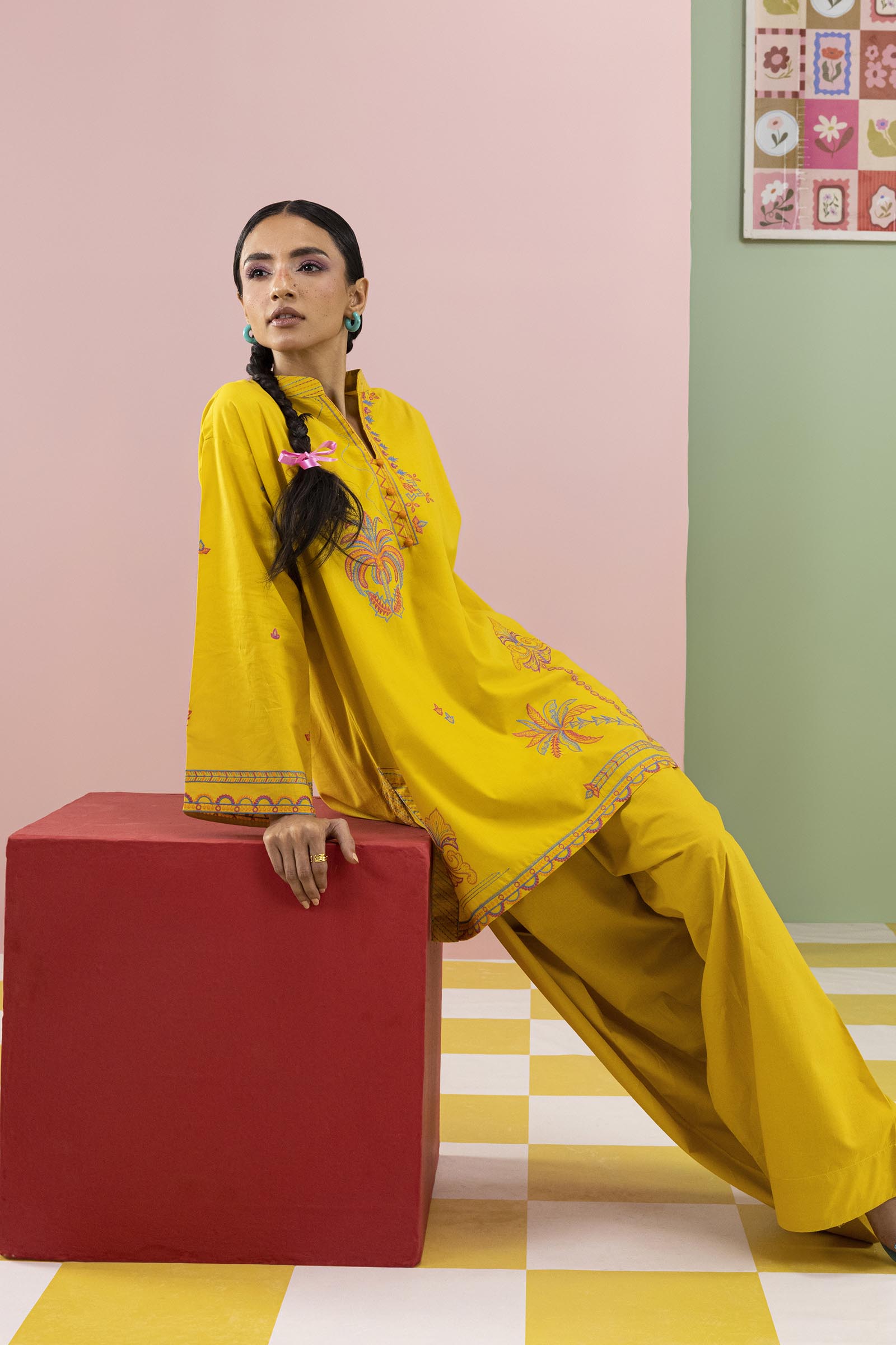 Stitched Embroidered Lawn Shirt+ Shalwar