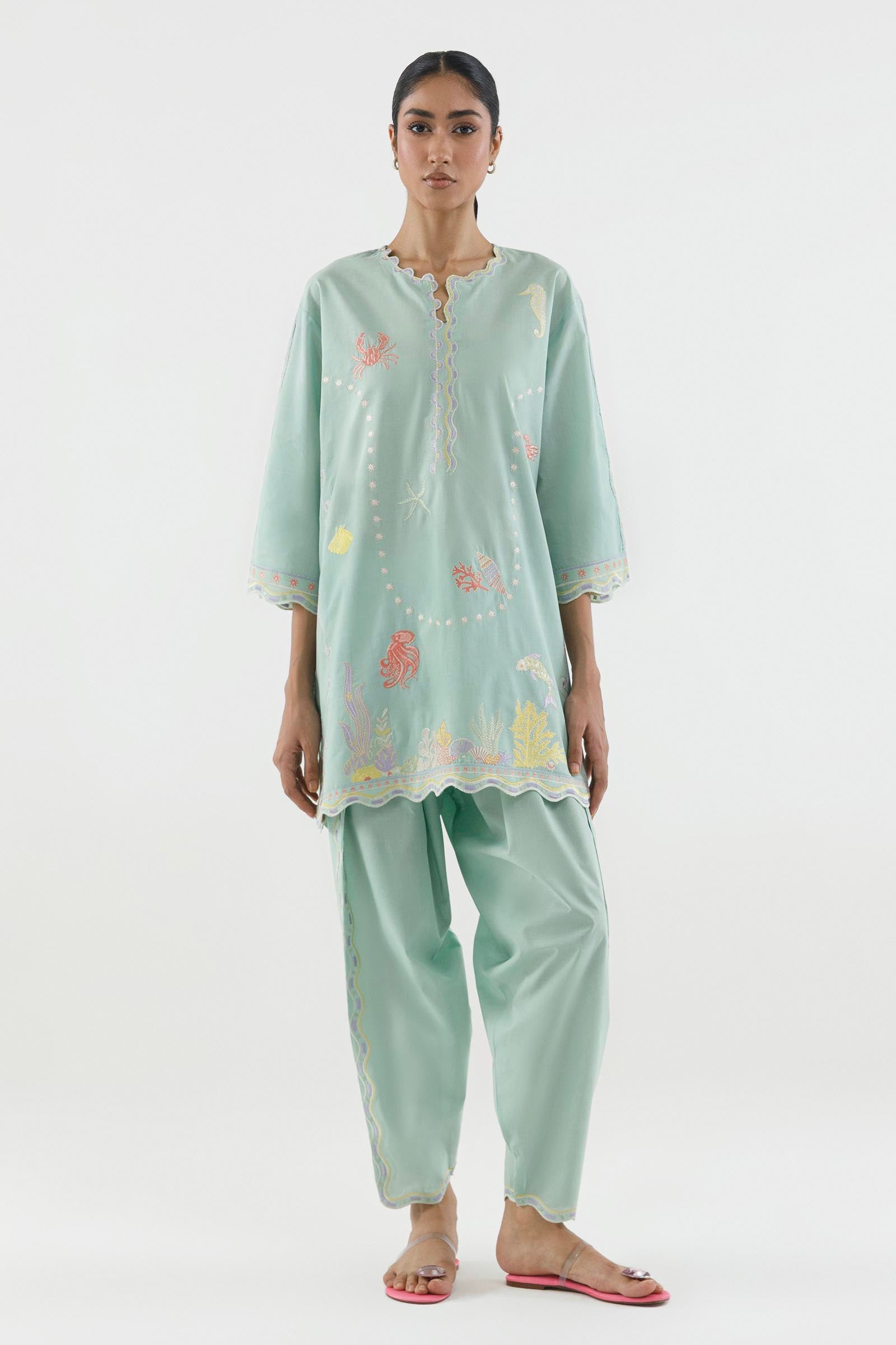 Stitched Embroidered Lawn Shirt+ Shalwar