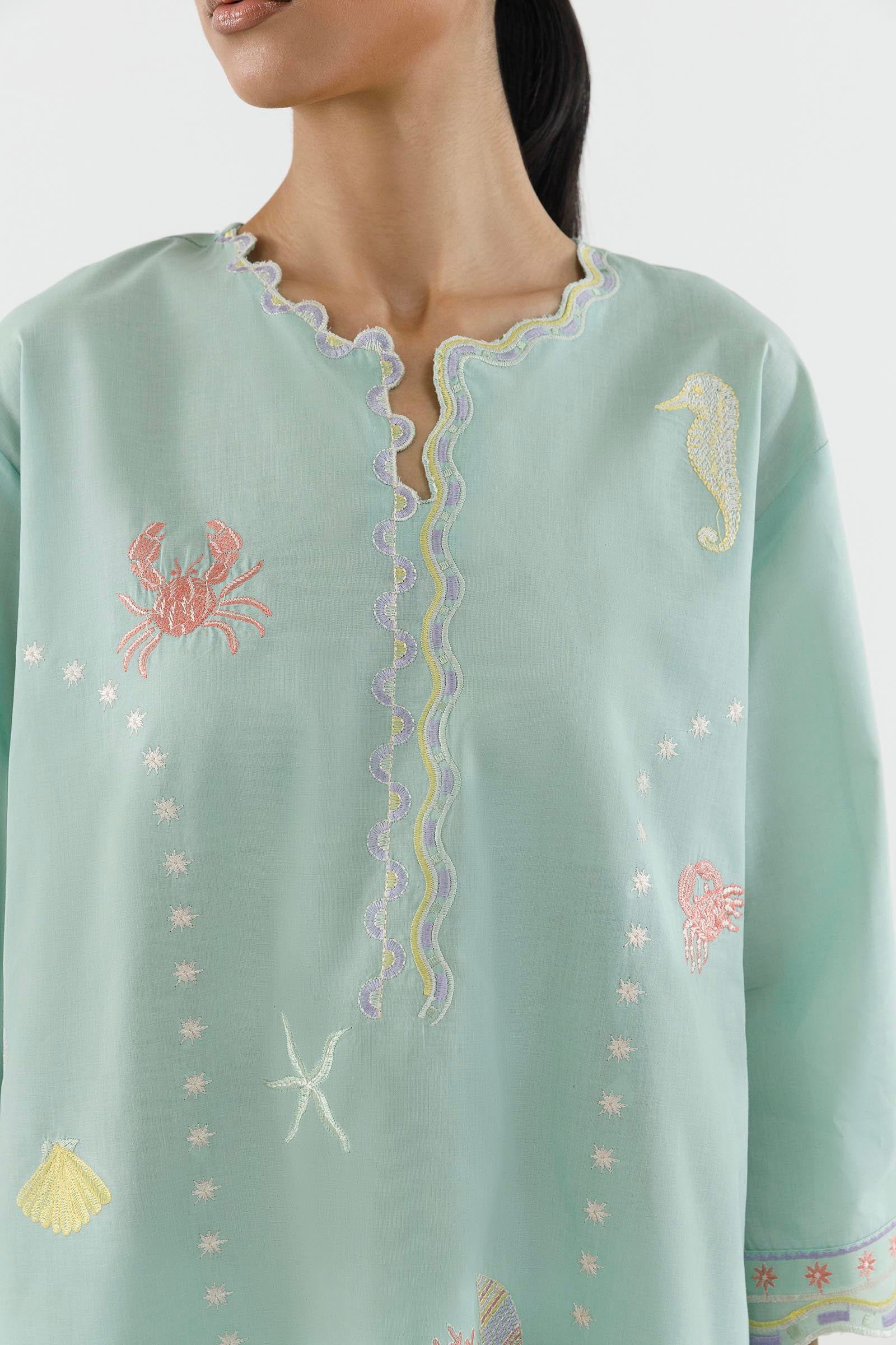Stitched Embroidered Lawn Shirt+ Shalwar