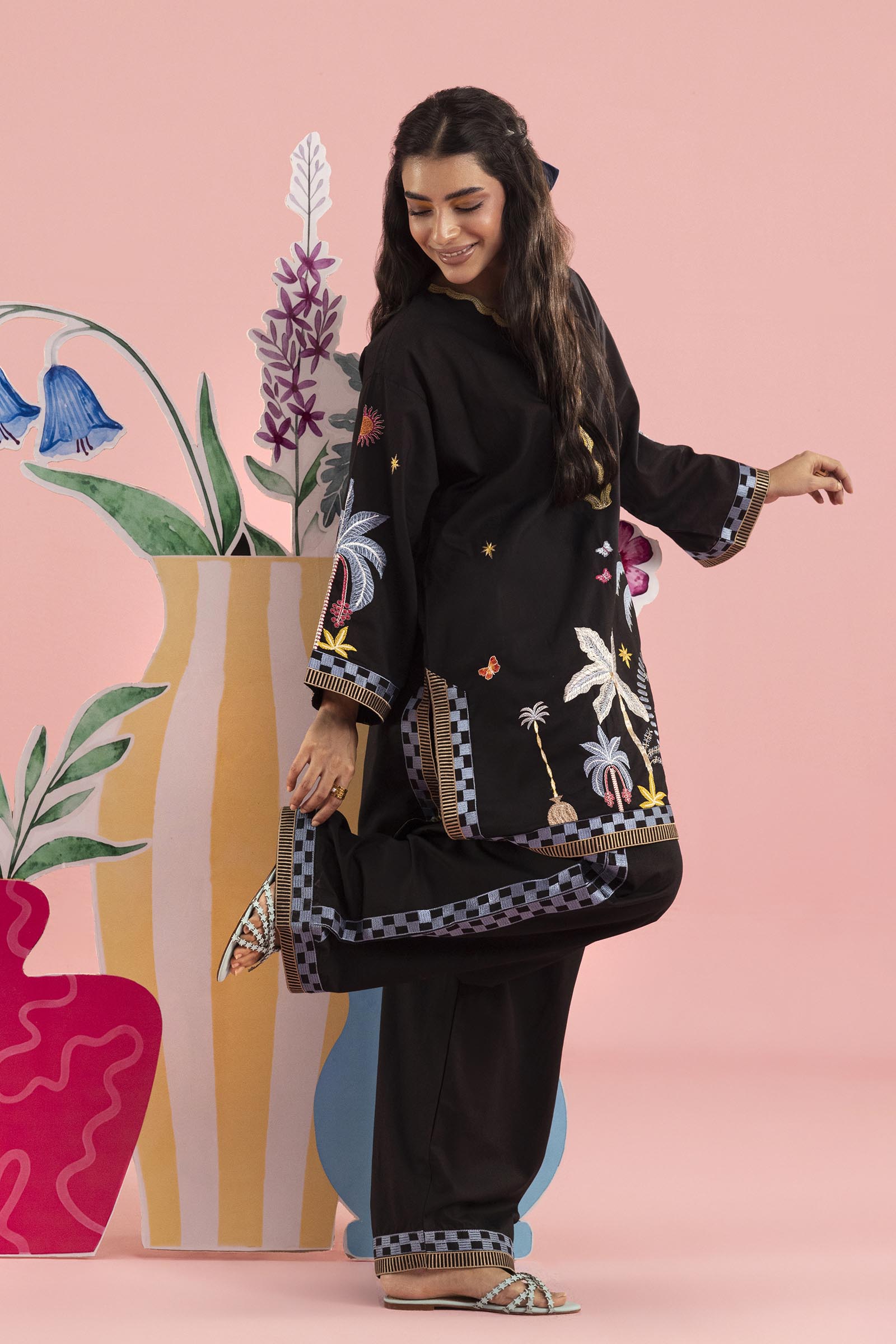 Stitched Embroidered Lawn Shirt+ Shalwar