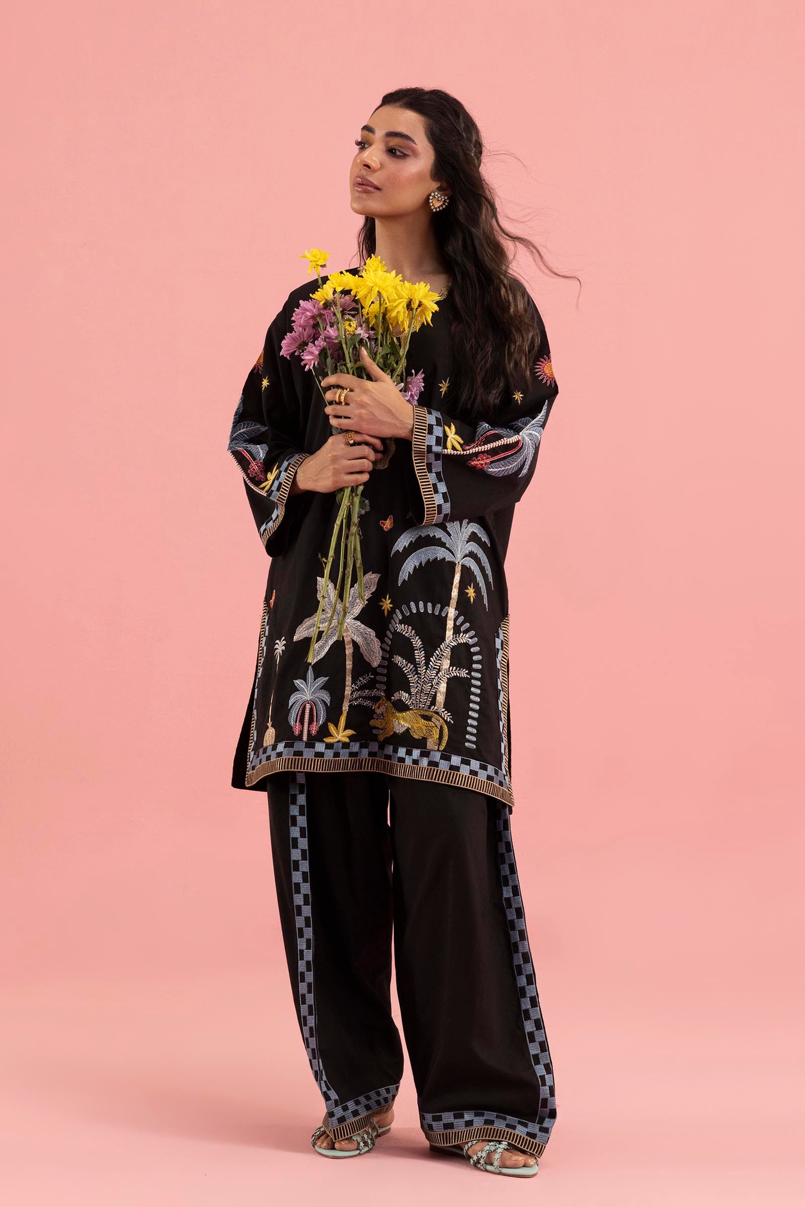 Stitched Embroidered Lawn Shirt+ Shalwar