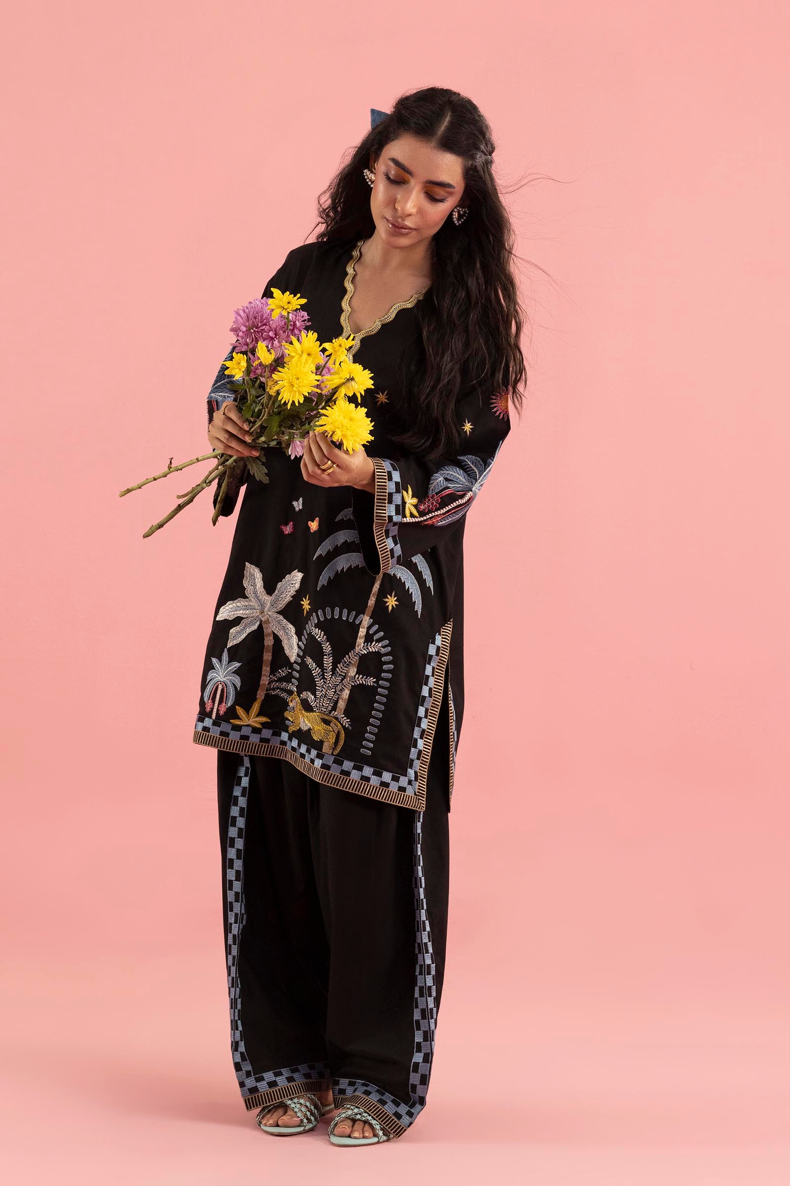 Stitched Embroidered Lawn Shirt+ Shalwar