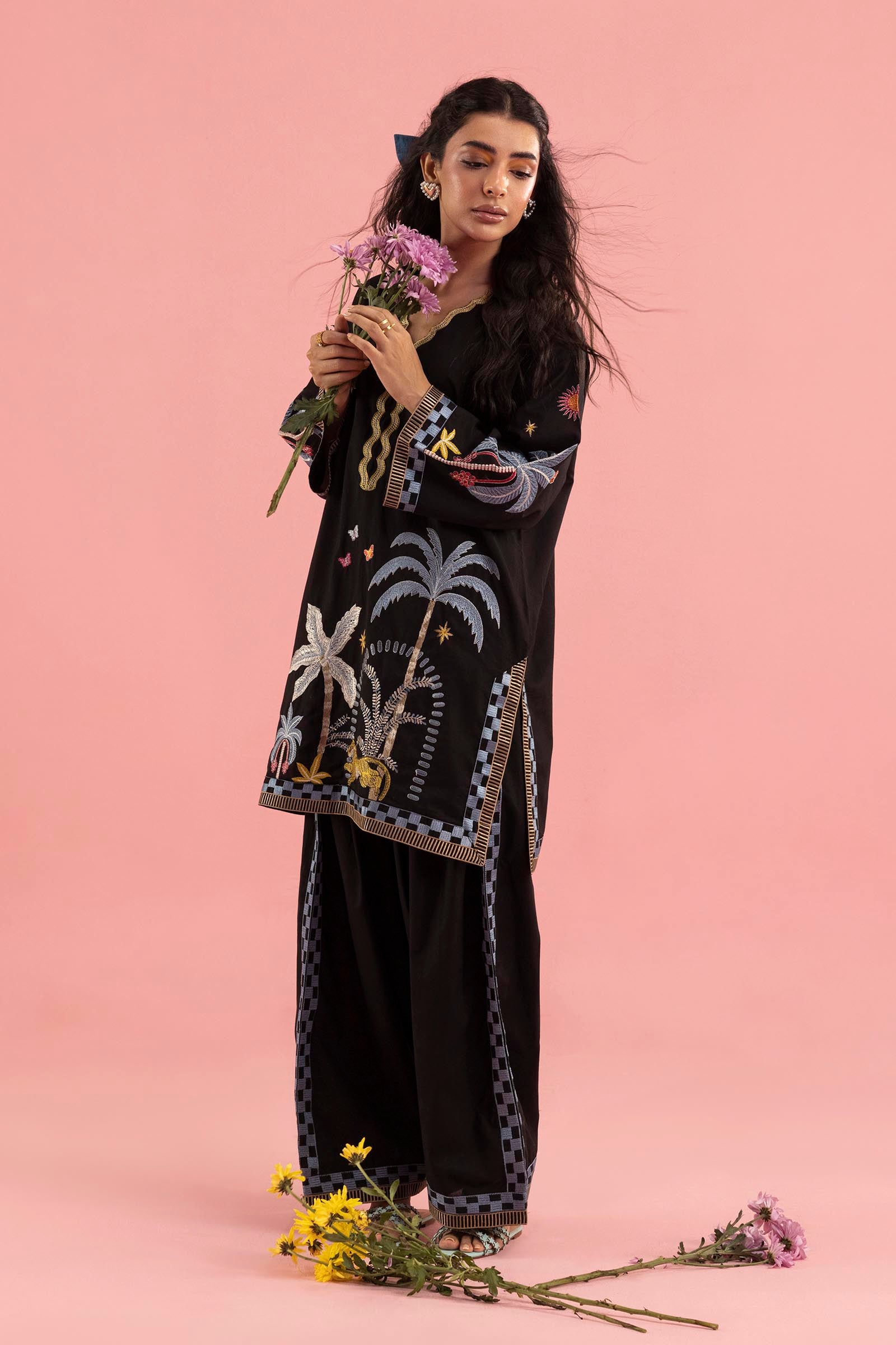 Stitched Embroidered Lawn Shirt+ Shalwar