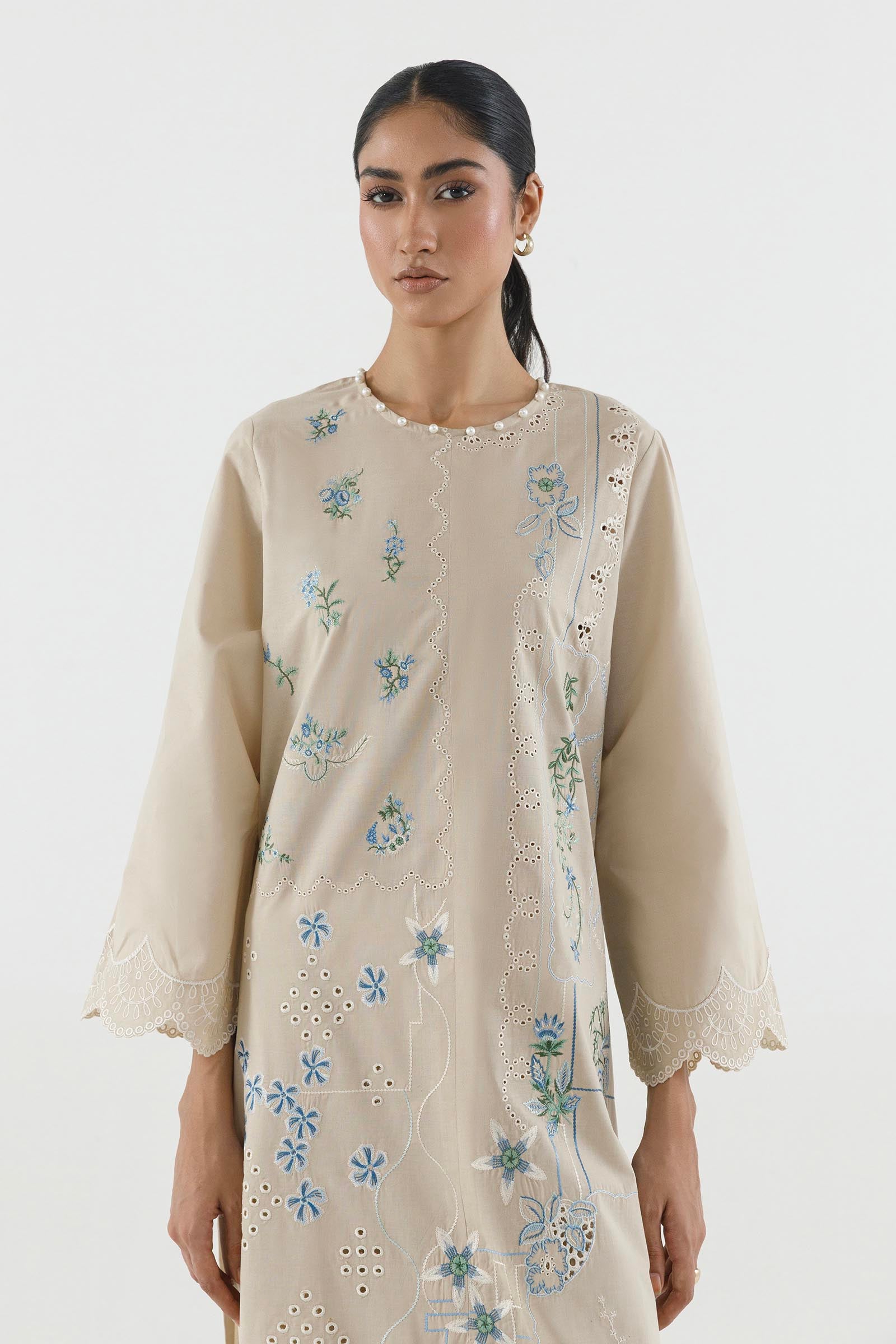 Stitched Embroidered Lawn Suit Secondary image